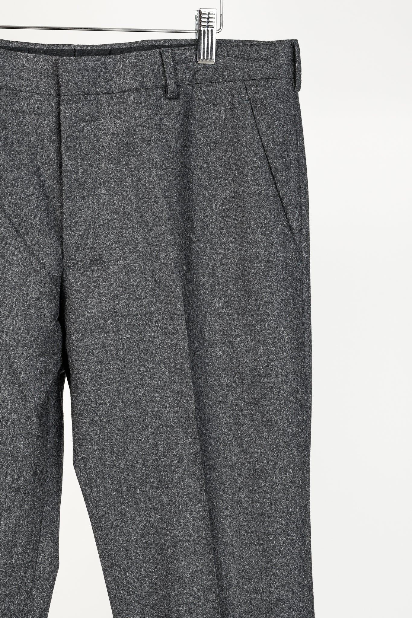 Prada Grey Wool-Suiting Cuffed Trousers
