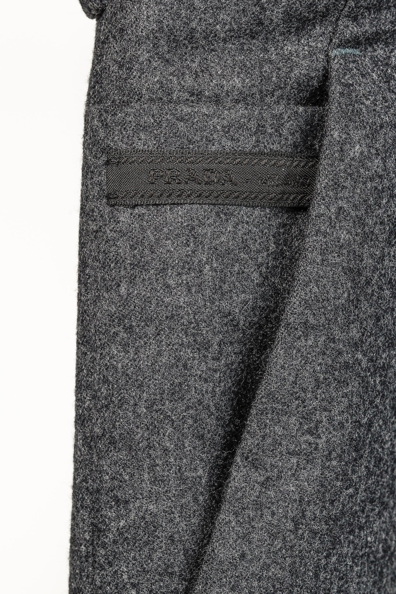 Prada Grey Wool-Suiting Cuffed Trousers