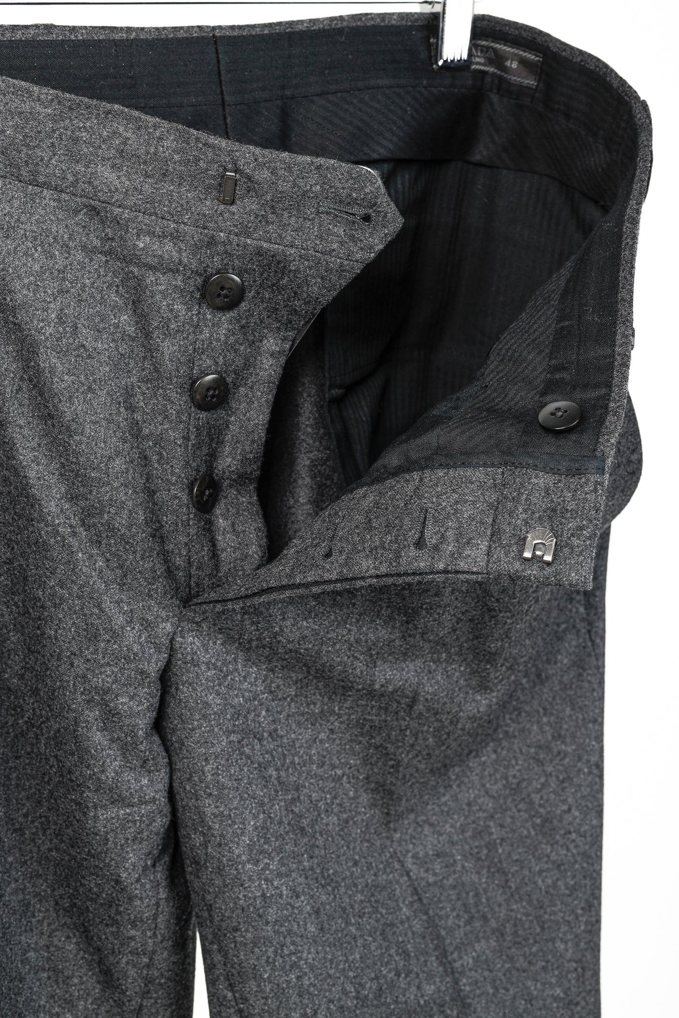Prada Grey Wool-Suiting Cuffed Trousers