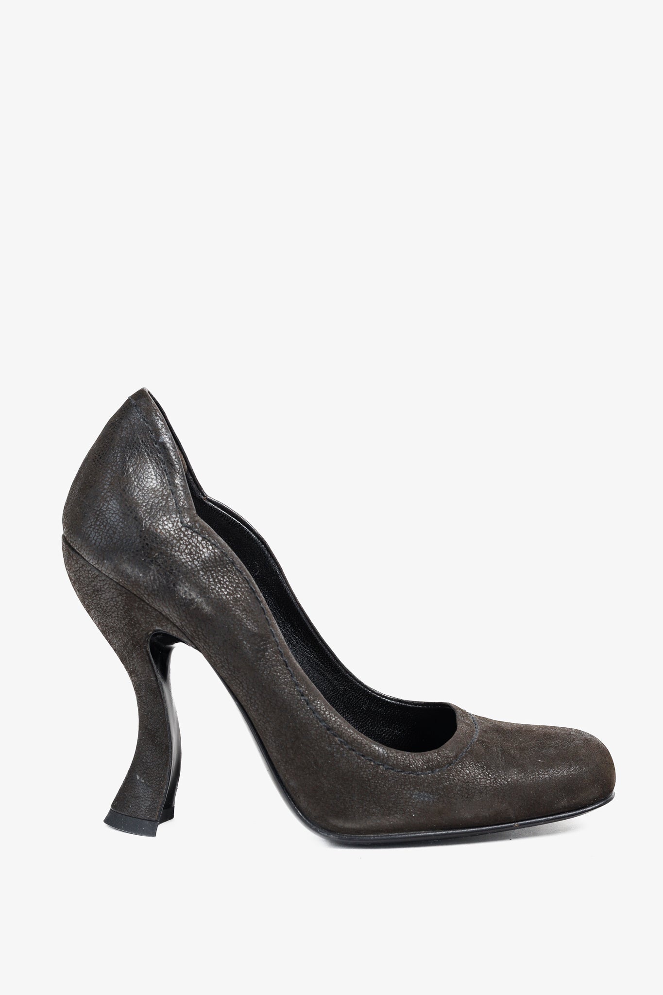 Prada AW/04 Sculptured Curves Black Leather Pumps