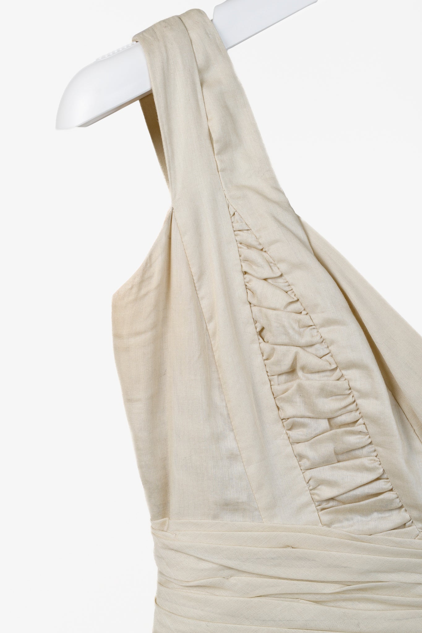 Prada 2009 Gathered Khaki Cotton Dress