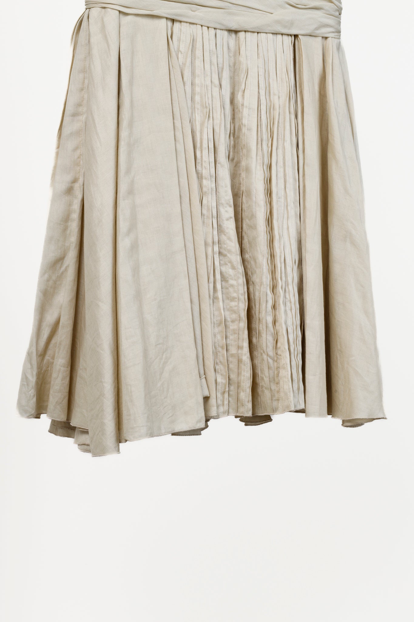 Prada 2009 Gathered Khaki Cotton Dress