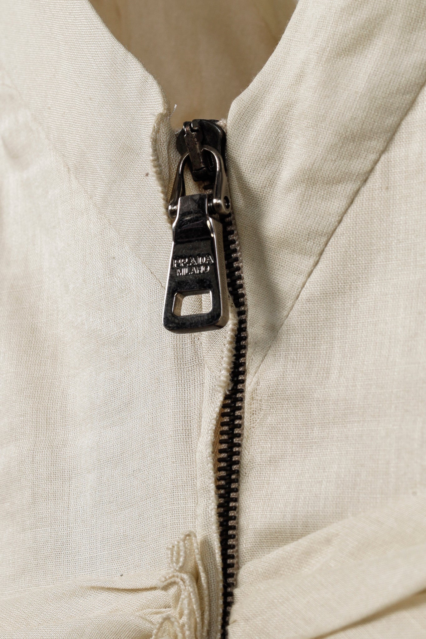 Prada 2009 Gathered Khaki Cotton Dress