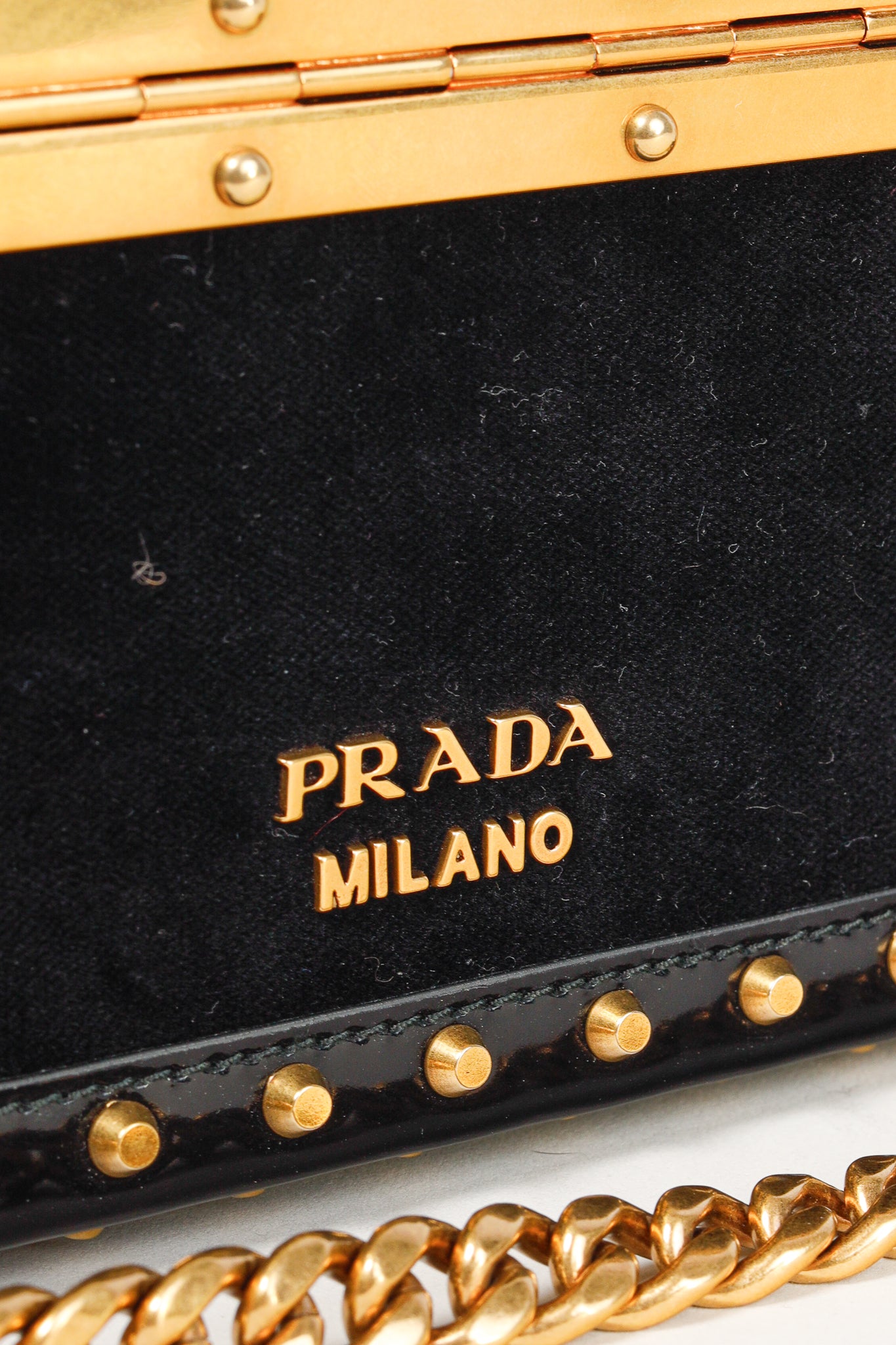 Prada PF/17 Treasure Trunk Black Mini Velvet Box Bag