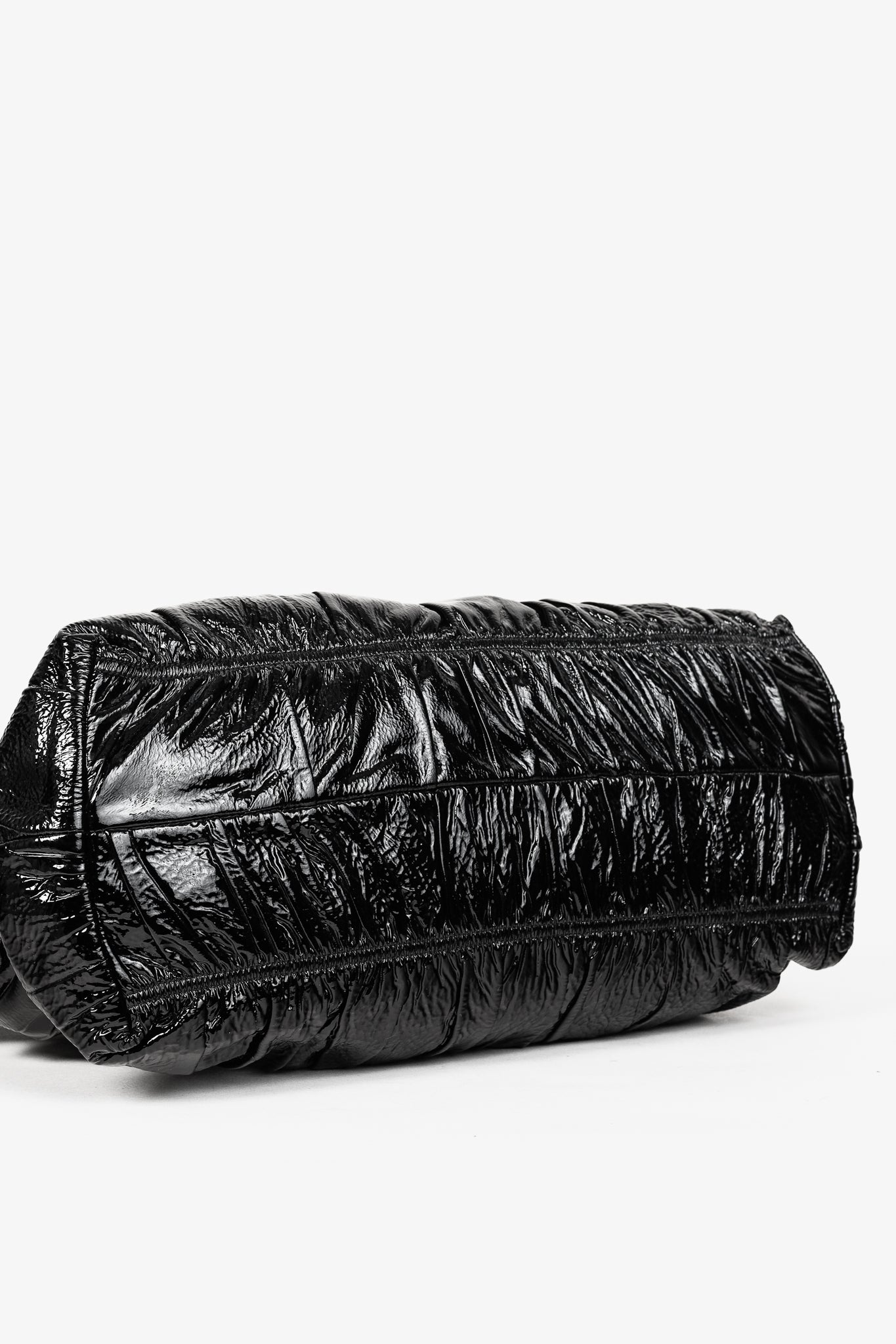 Prada Nero Vernice Gaufre Leather Tote