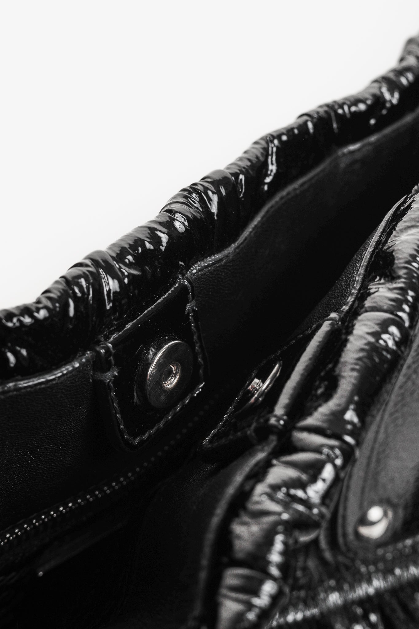Prada Nero Vernice Gaufre Leather Tote