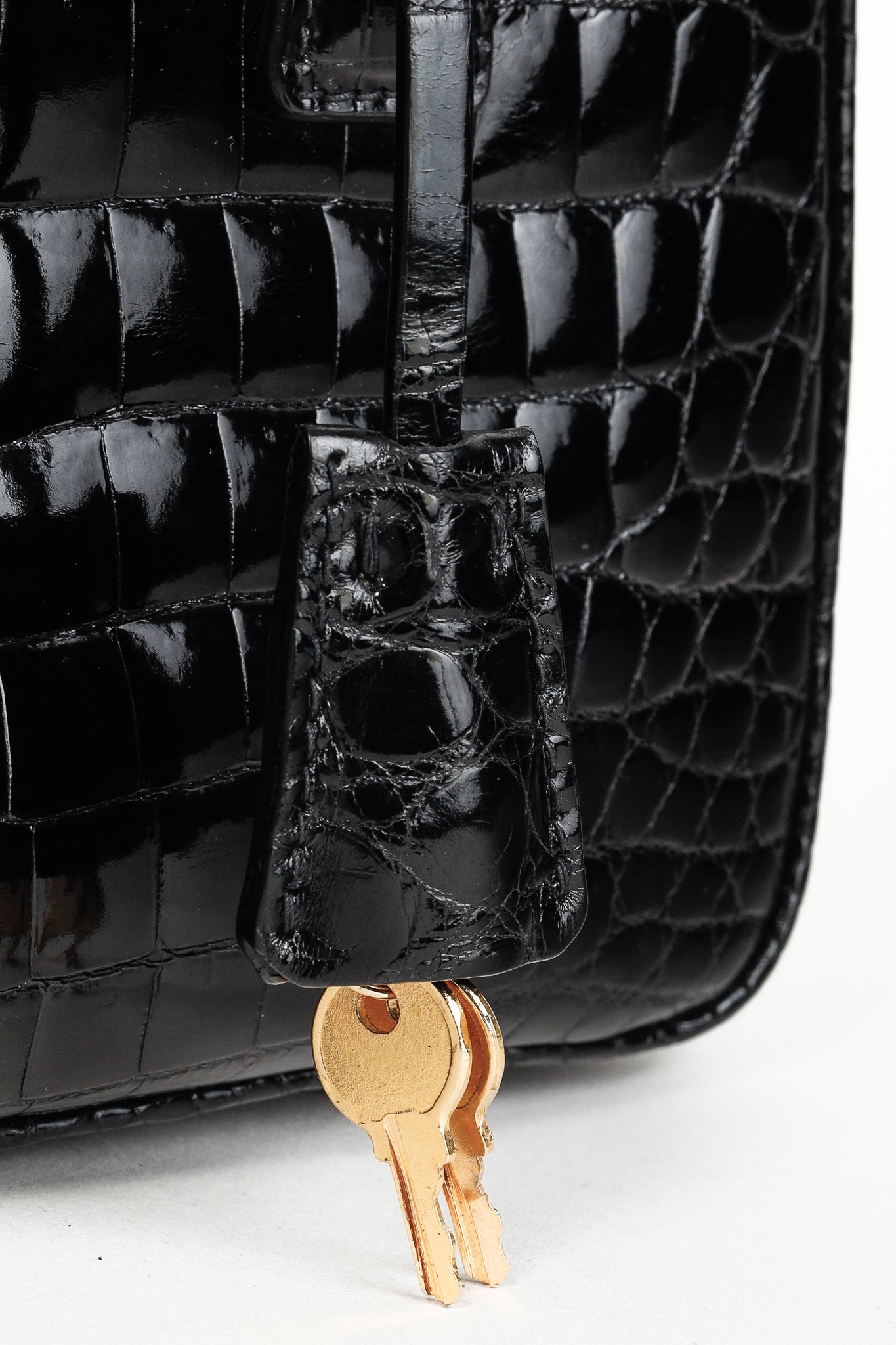 Prada Crocodile Leather Bauletto Black Bag