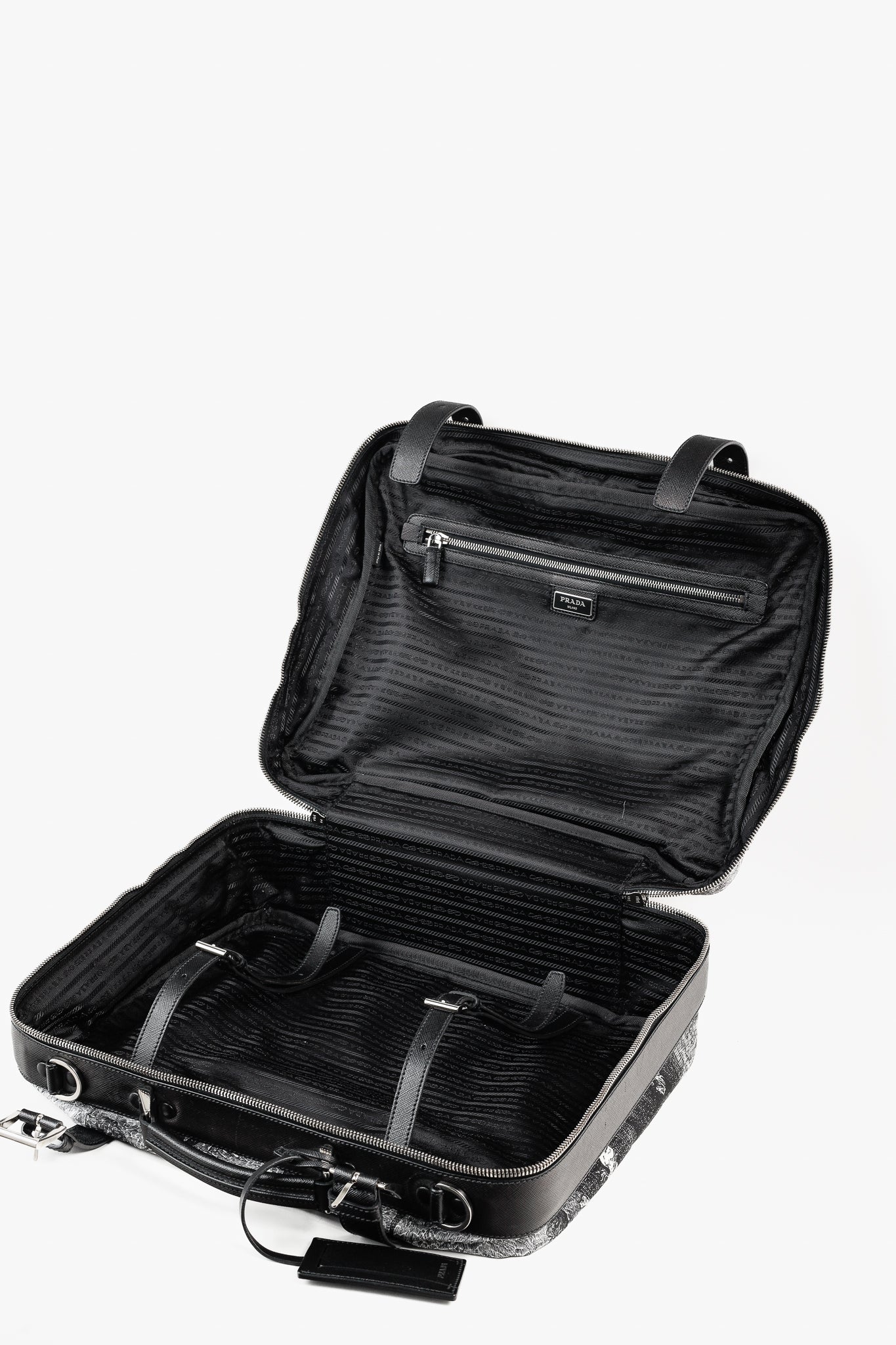 Prada AW/16 Animal Kingdom Nero & Avorio Tessuto Suitcase