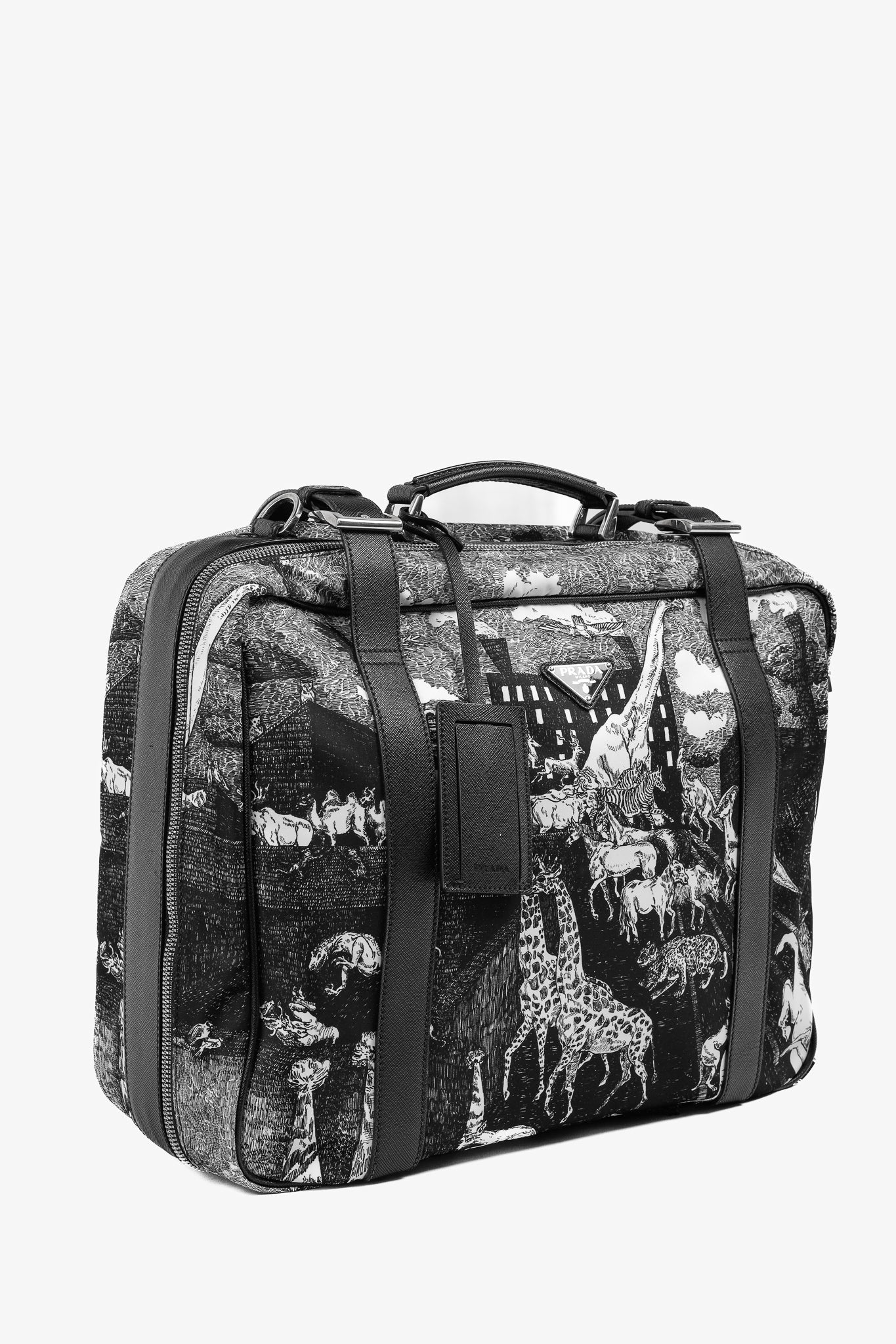 Prada AW/16 Animal Kingdom Nero & Avorio Tessuto Suitcase