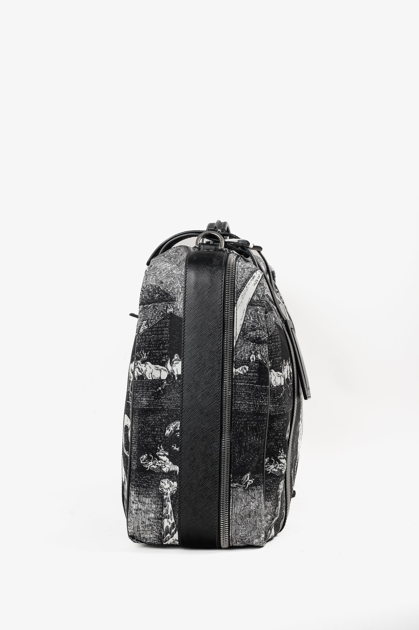 Prada AW/16 Animal Kingdom Nero & Avorio Tessuto Suitcase