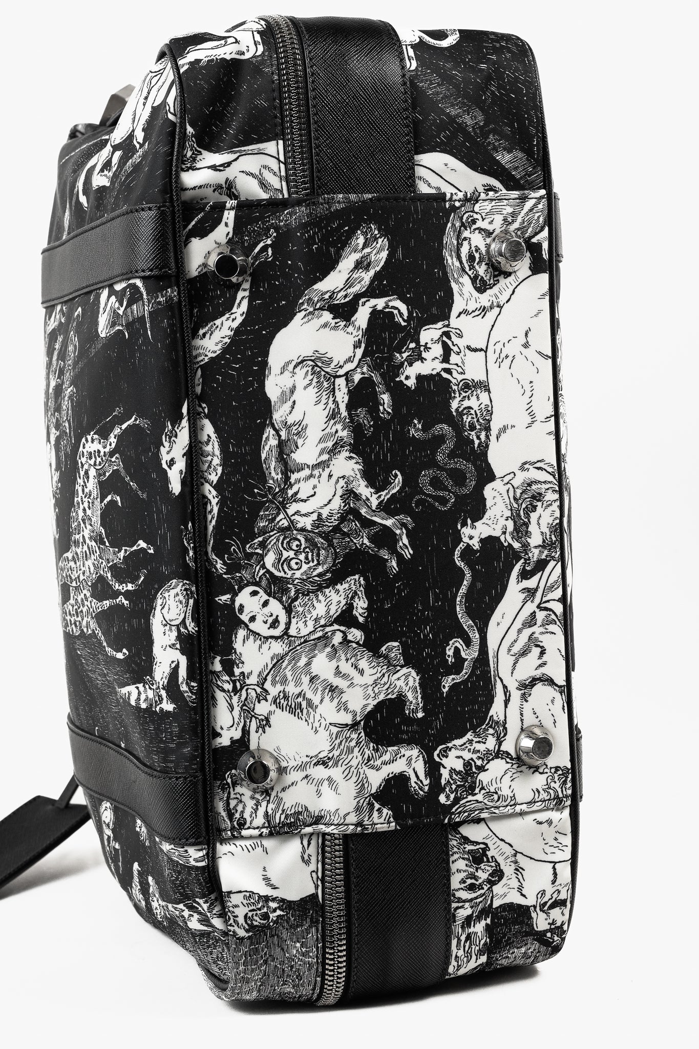 Prada AW/16 Animal Kingdom Nero & Avorio Tessuto Suitcase