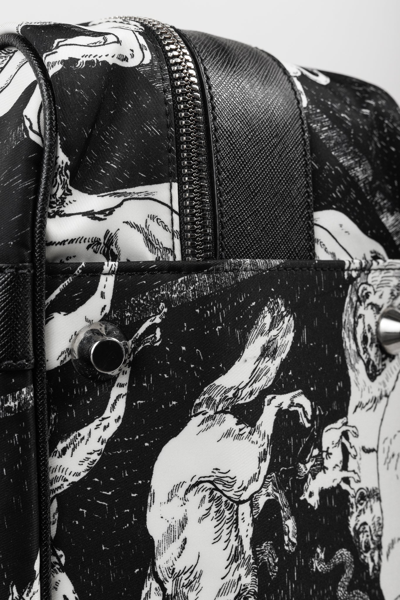 Prada AW/16 Animal Kingdom Nero & Avorio Tessuto Suitcase
