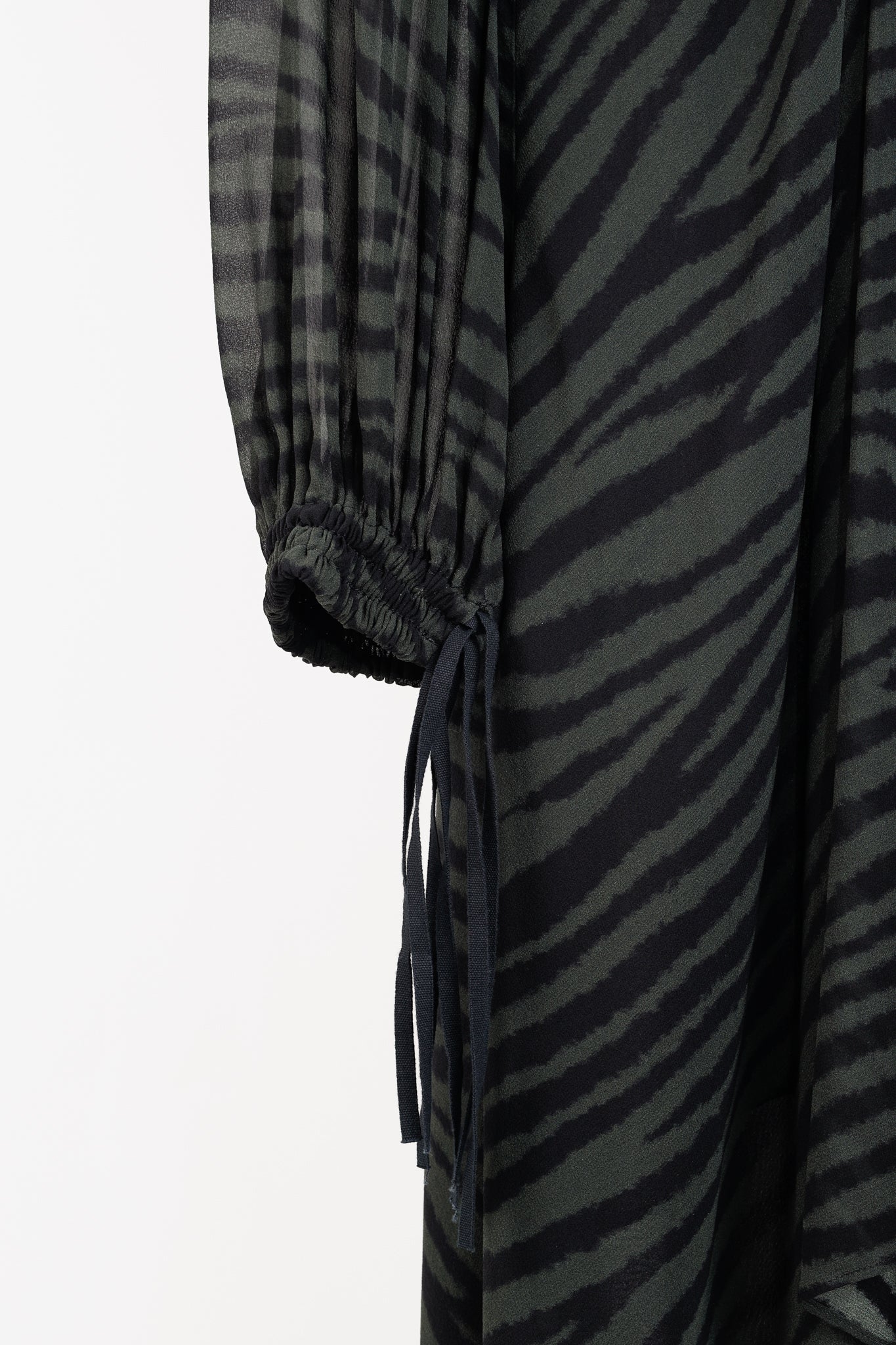 Proenza Schouler Green & Black Zebra Silk Long-Sleeve Dress