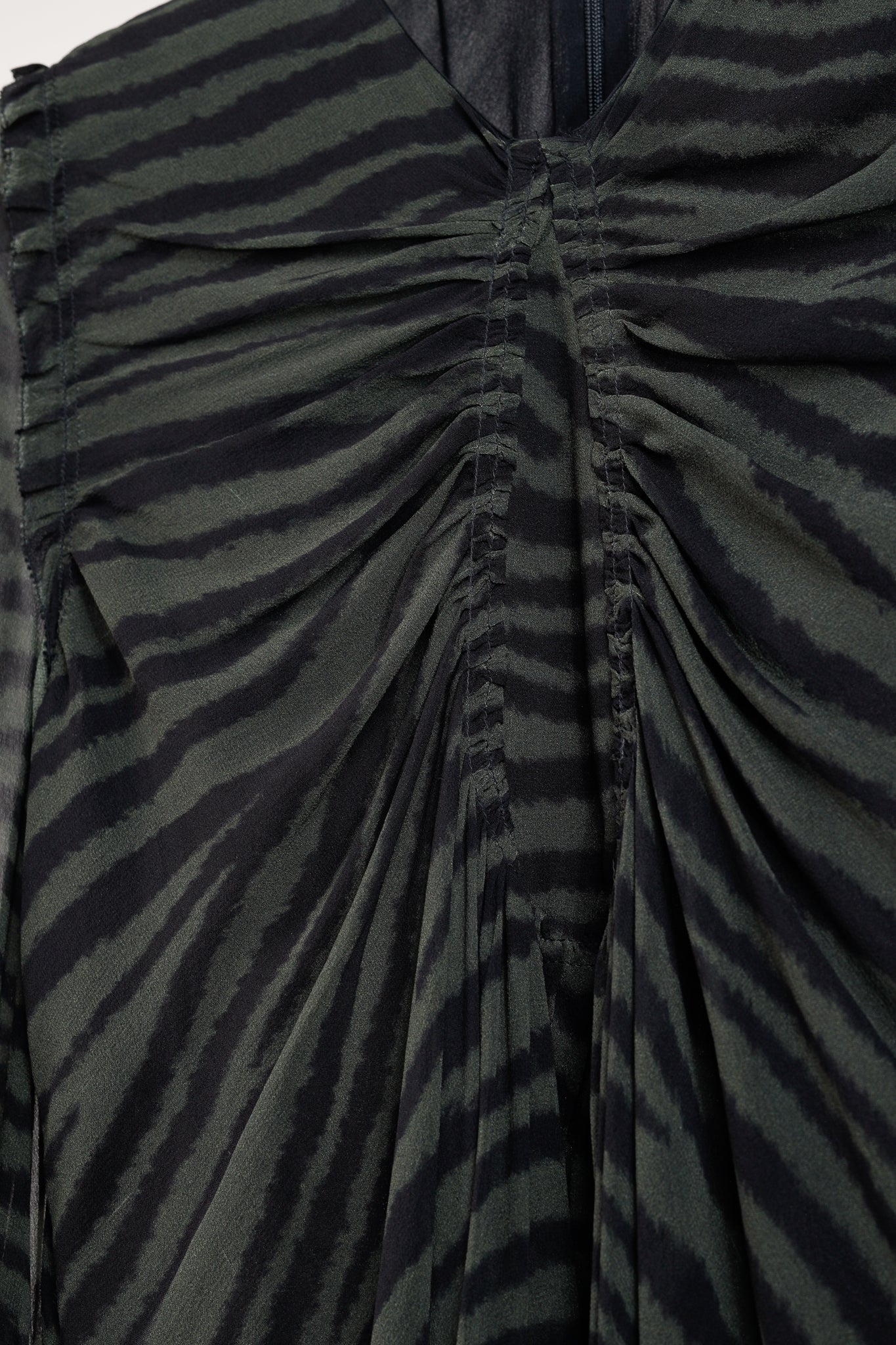 Proenza Schouler Green & Black Zebra Silk Long-Sleeve Dress