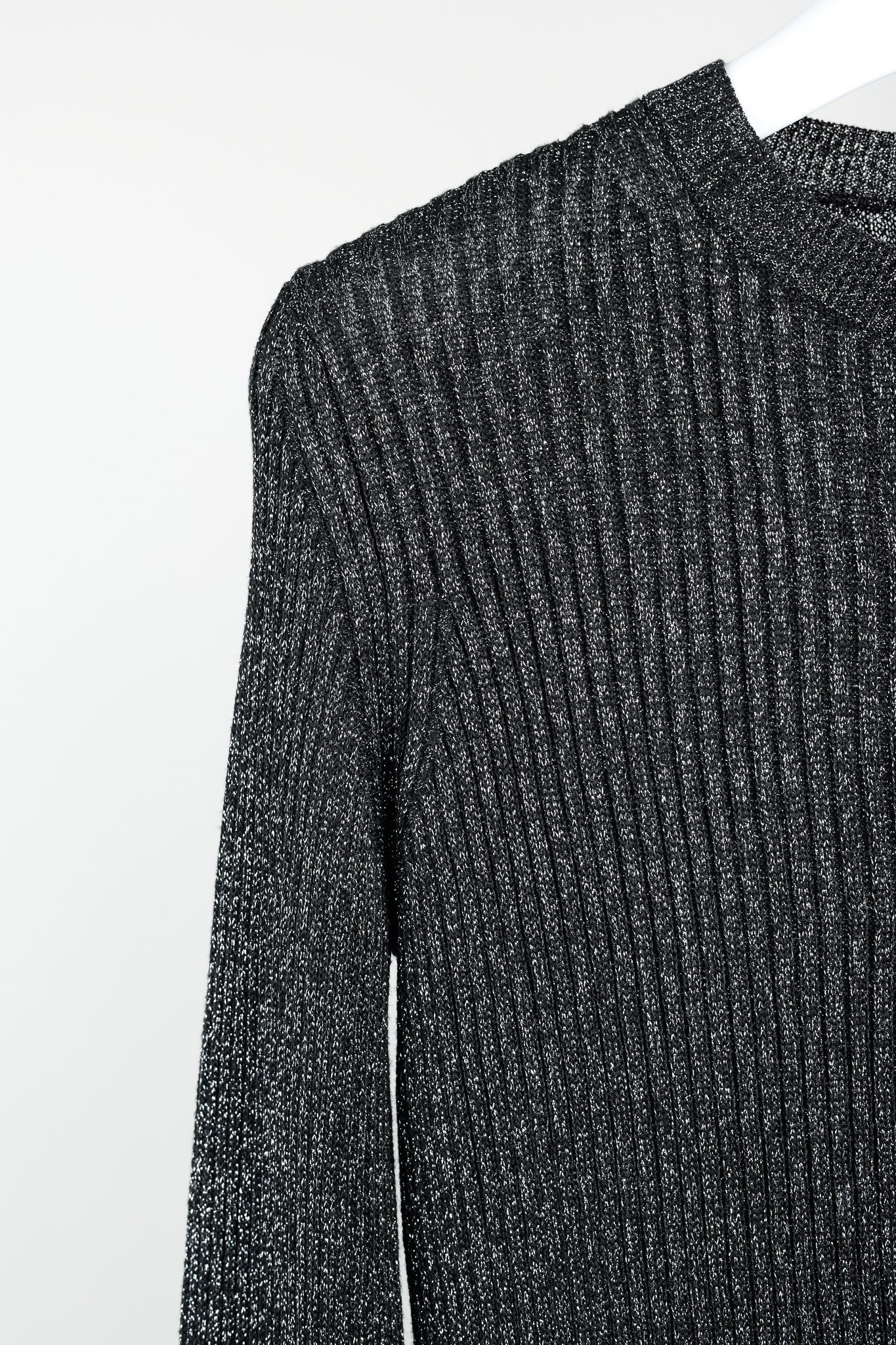 Proenza Schouler White Label Black & Silver Lurex Ribbed-Knit Sweater