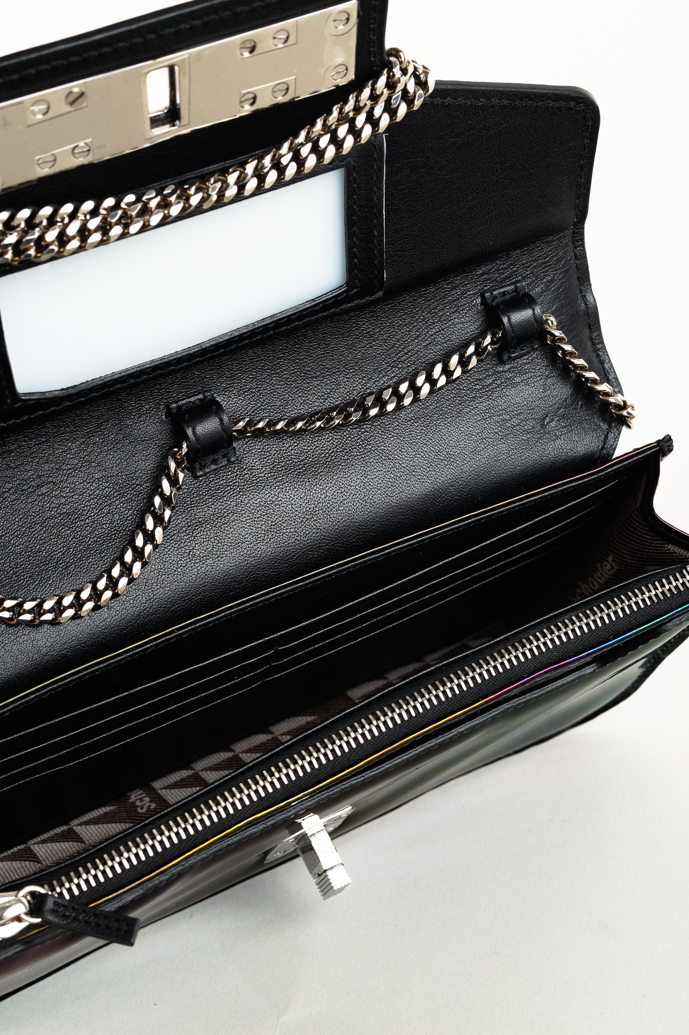 Proenza Schouler PS11 Oil Slick Leather Chain Wallet