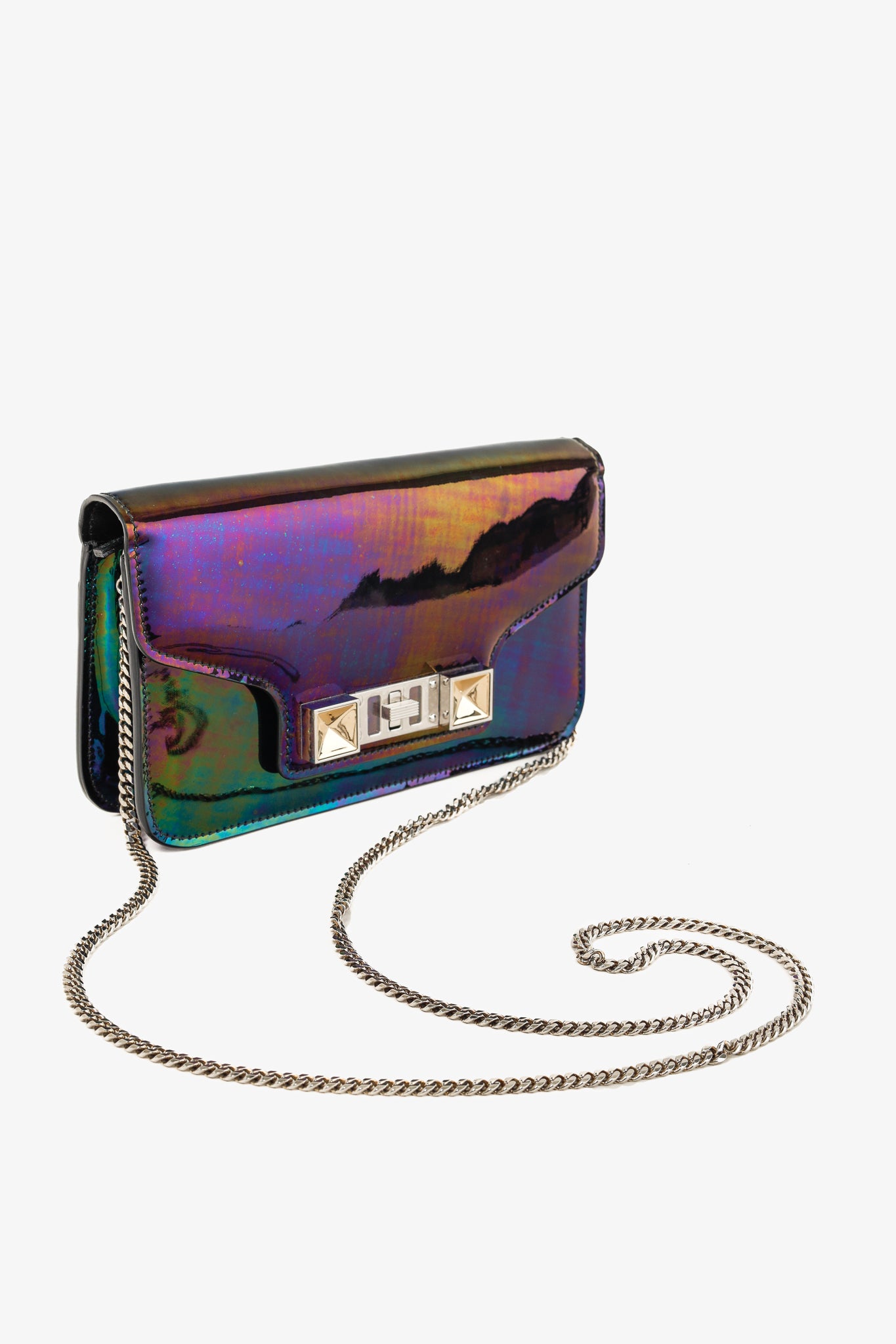 Proenza Schouler PS11 Oil Slick Leather Chain Wallet