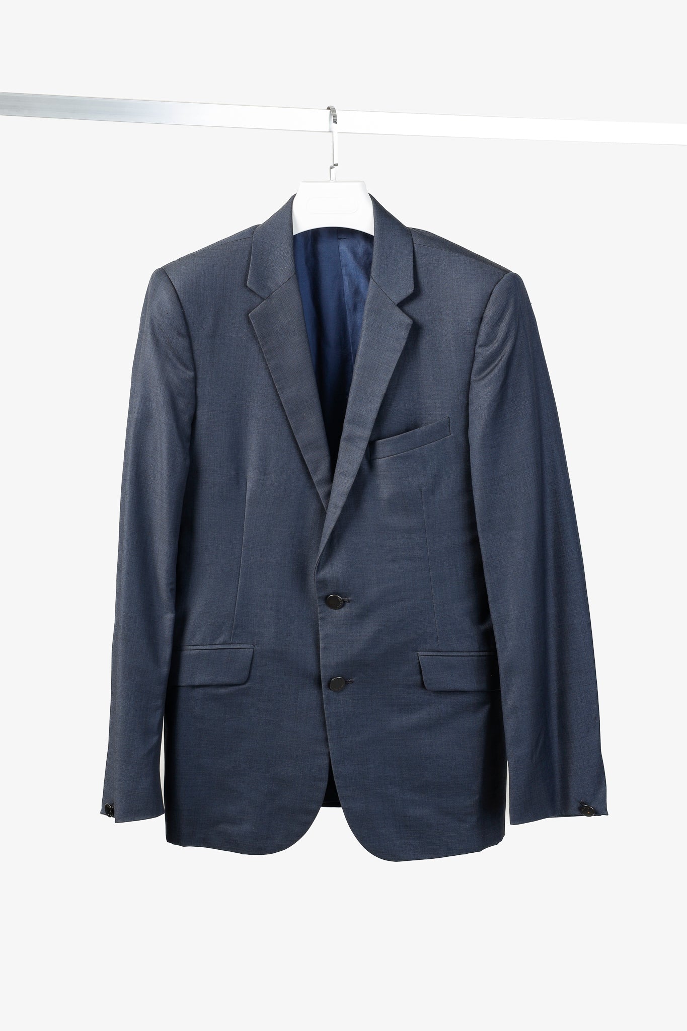 Rag & Bone Navy Blue Wool-Suiting Tailored Blazer