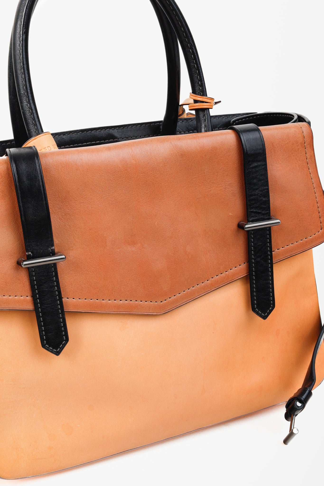 Reed Krakoff Tri-Colour Black Brown Belted Tote Bag