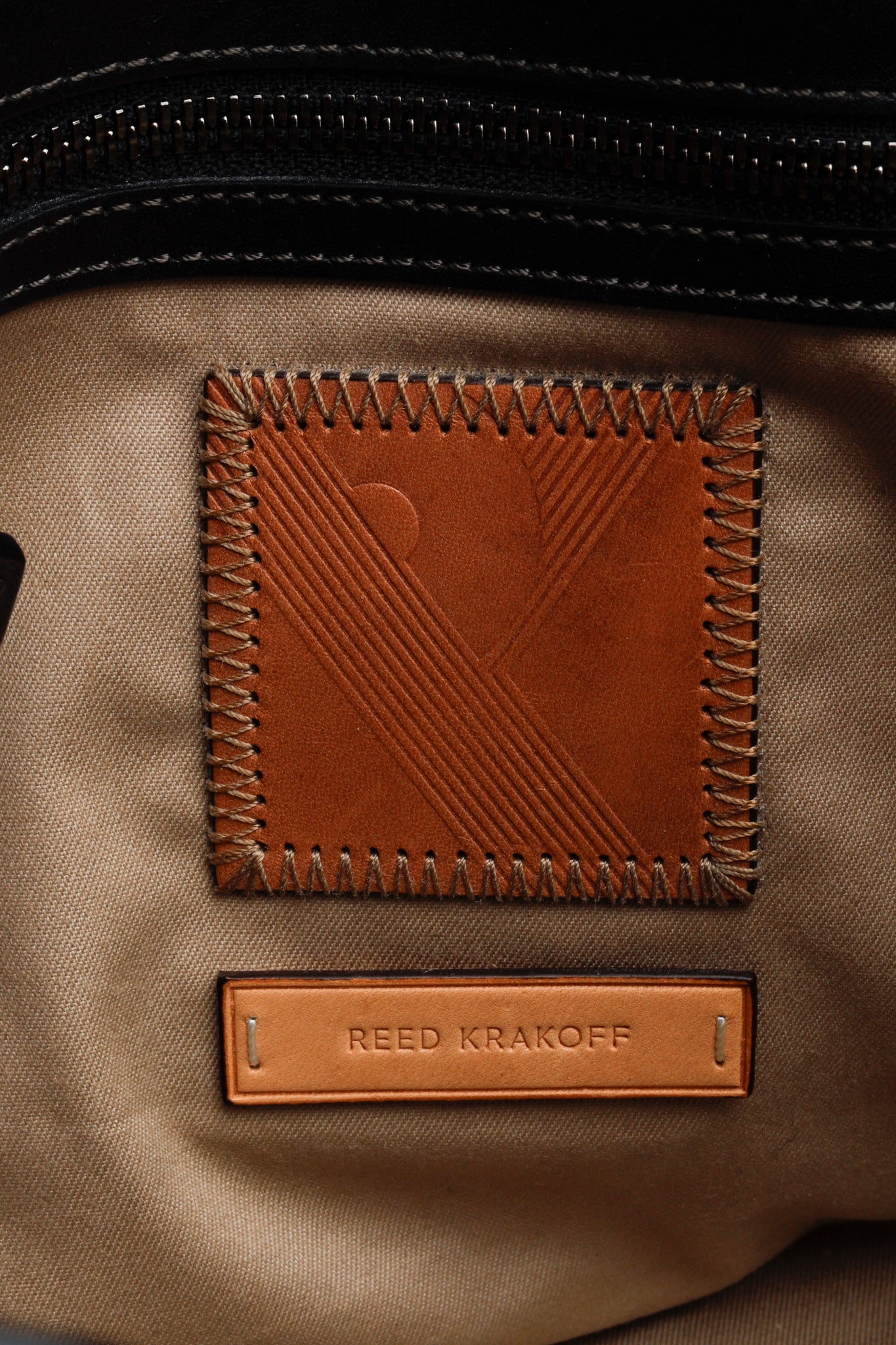 Reed Krakoff Tri-Colour Black Brown Belted Tote Bag