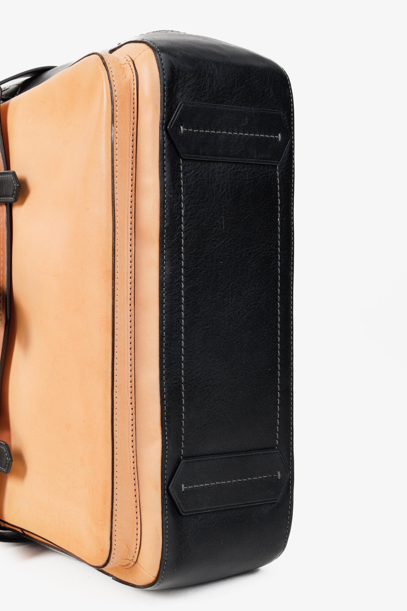 Reed Krakoff Tri-Colour Black Brown Belted Tote Bag