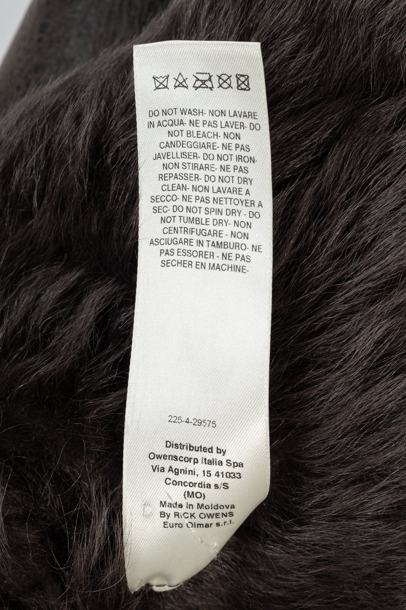 Rick Owens FW25 Concordians Exploder "Dark Dust" Fur & Leather Jacket