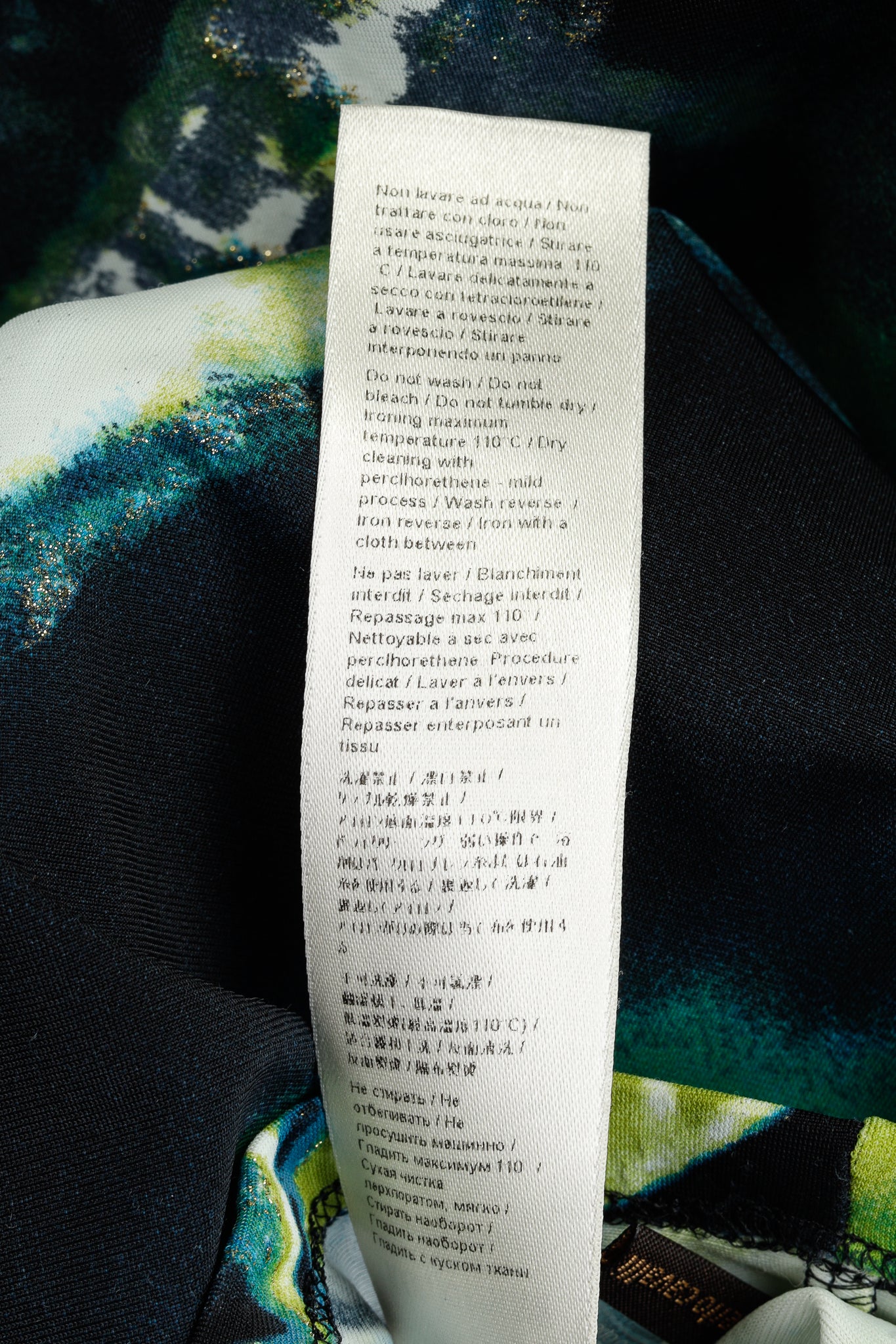 Roberto Cavalli Green Printed Jersey 3/4-Sleeve Bodycon Dress