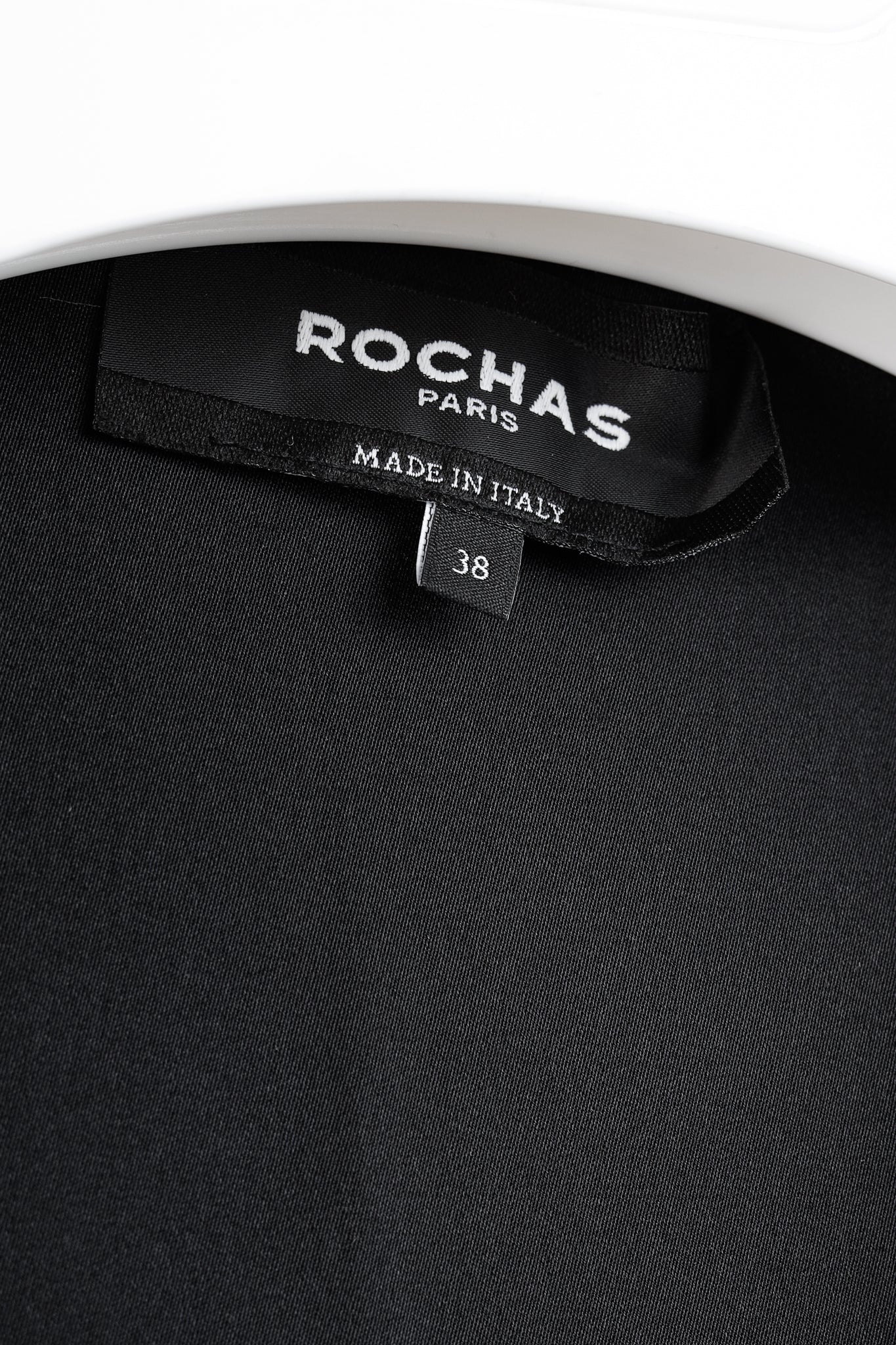 Rochas Black Silk Charmeuse Ruffle Evening Gown