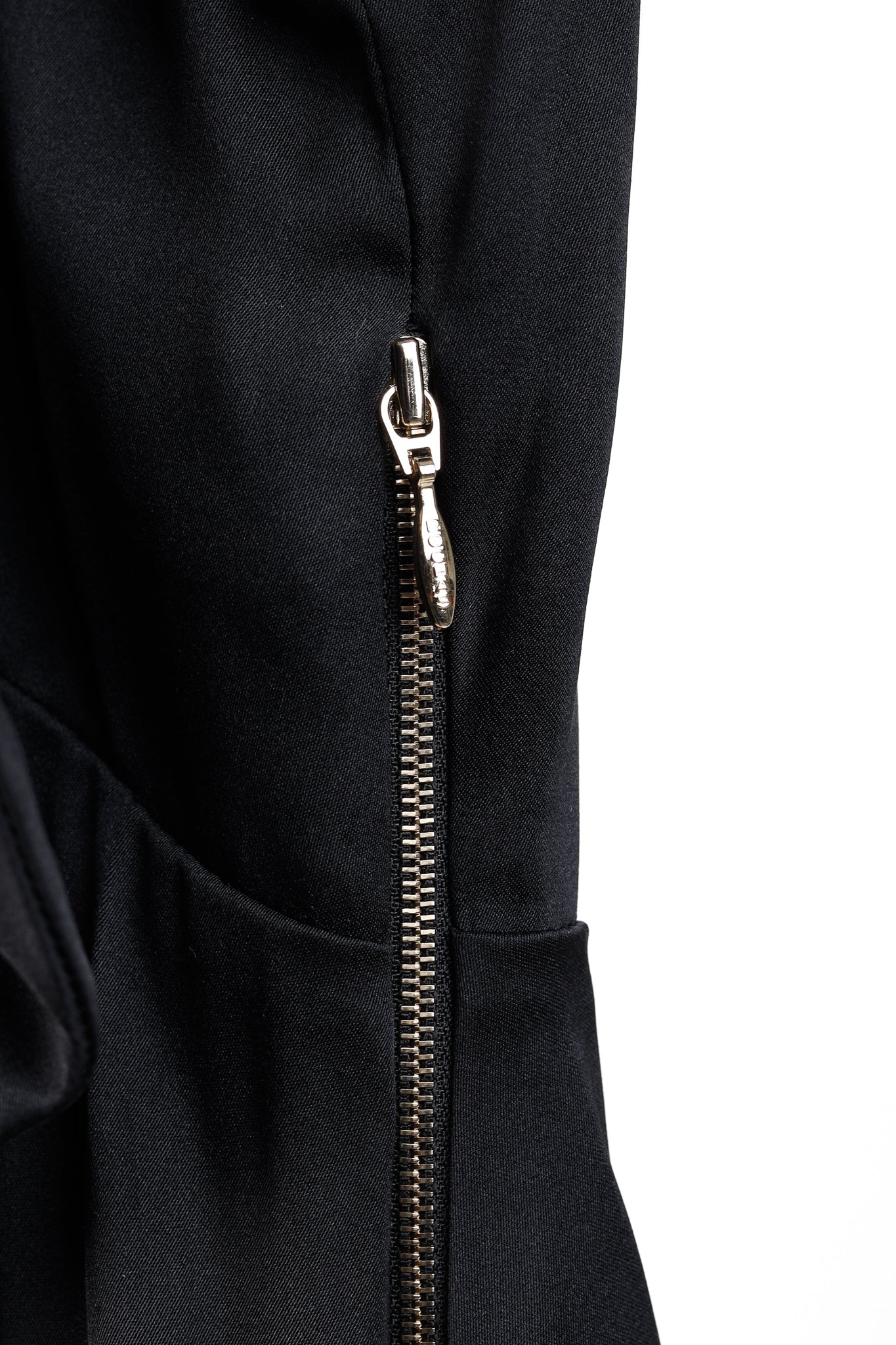Rochas Black Silk Charmeuse Ruffle Evening Gown