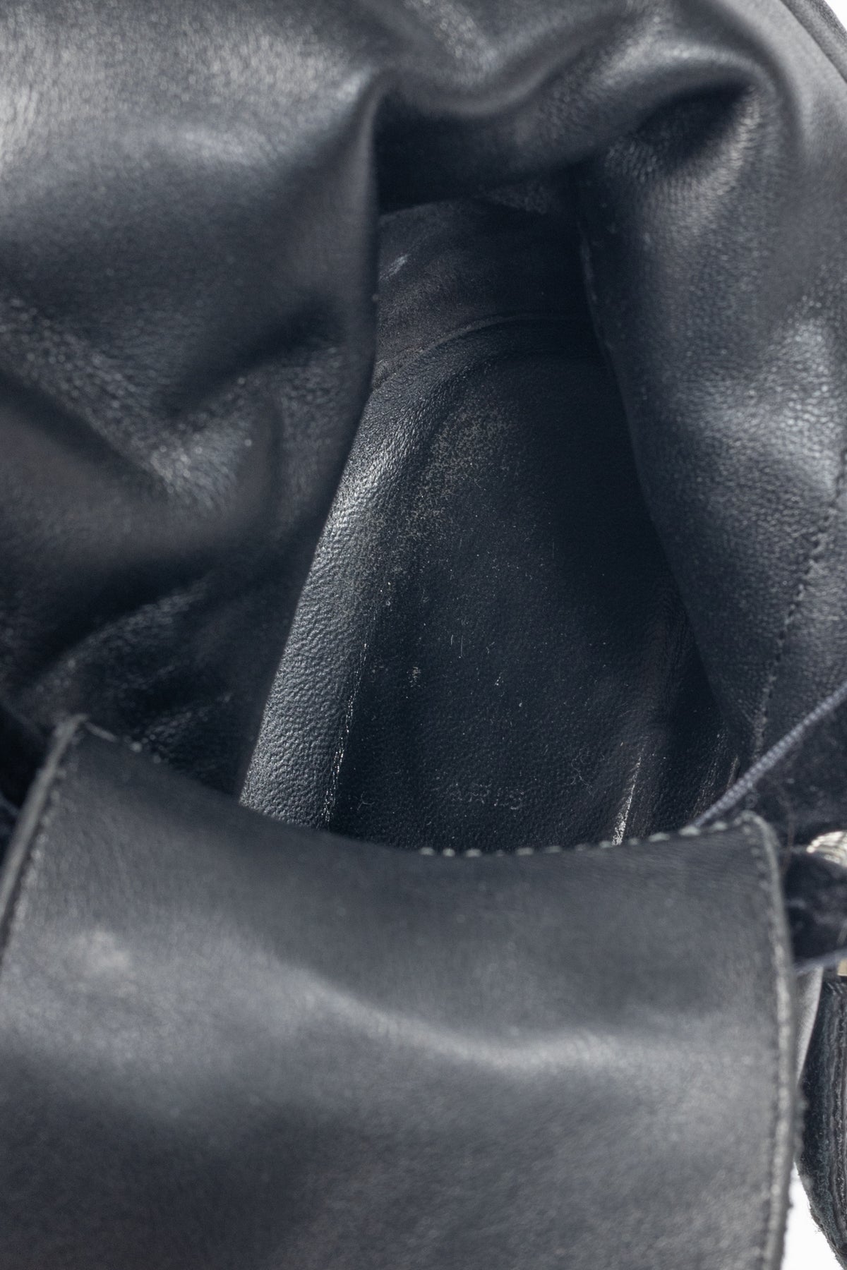 Roger Vivier Viv' Rangers Black Leather & Suede Strass-Buckle Combat Boots