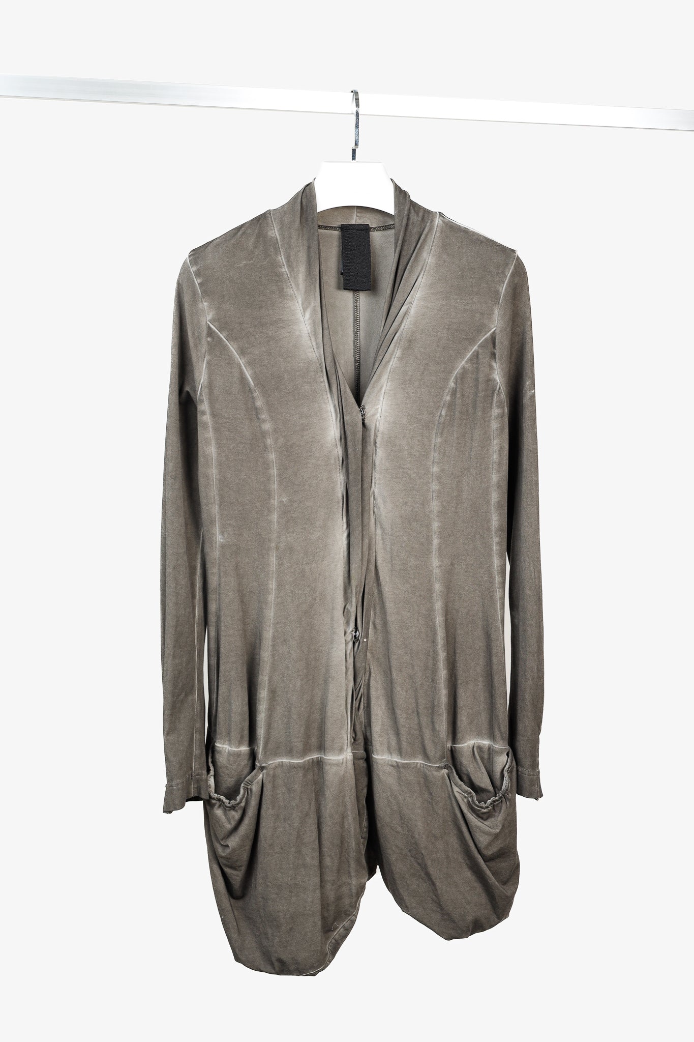 Rundholz Distressed Brown Grey Ombre Rounded Hem Cardigan