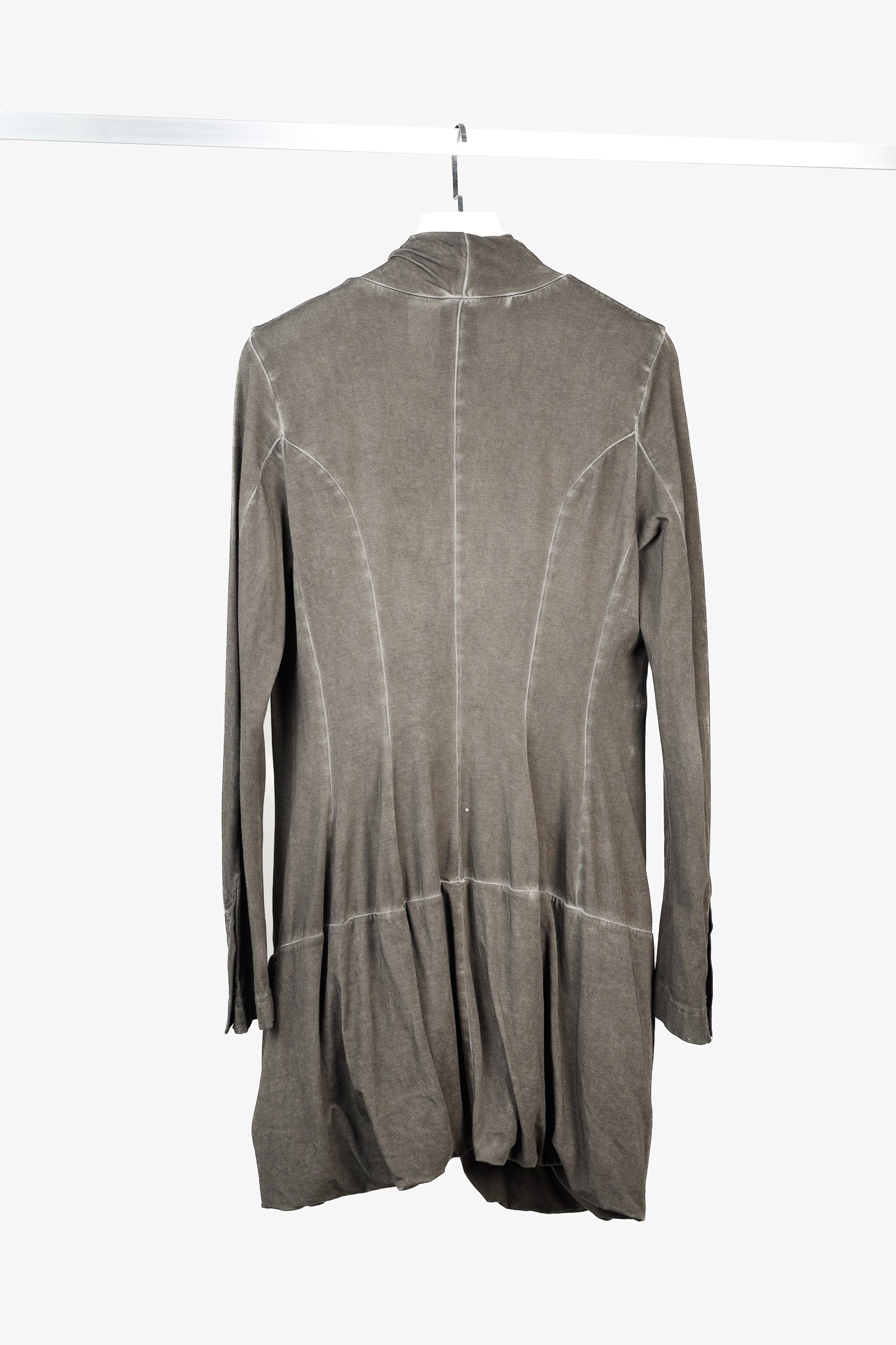 Rundholz Distressed Brown Grey Ombre Rounded Hem Cardigan