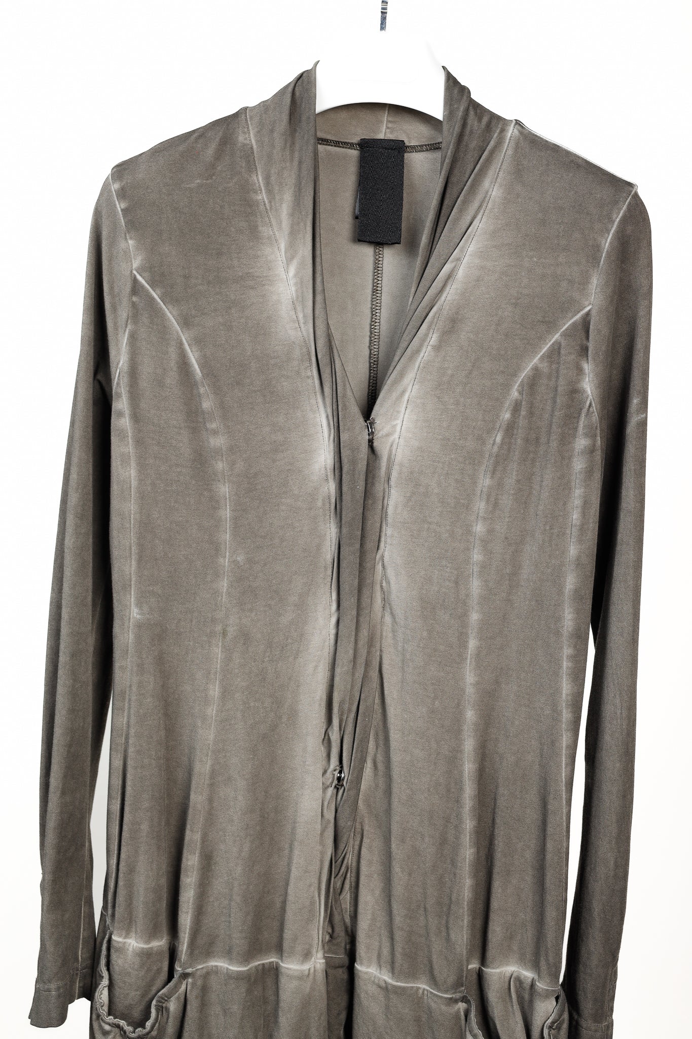 Rundholz Distressed Brown Grey Ombre Rounded Hem Cardigan