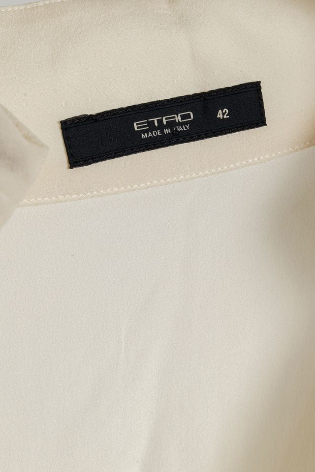 Etro Cream Silk Cowl Neck Tunic