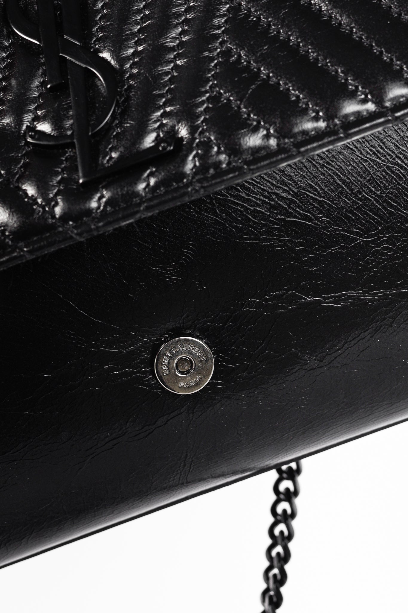 Saint Laurent Kate Medium Black Matelassé Leather Crossbody