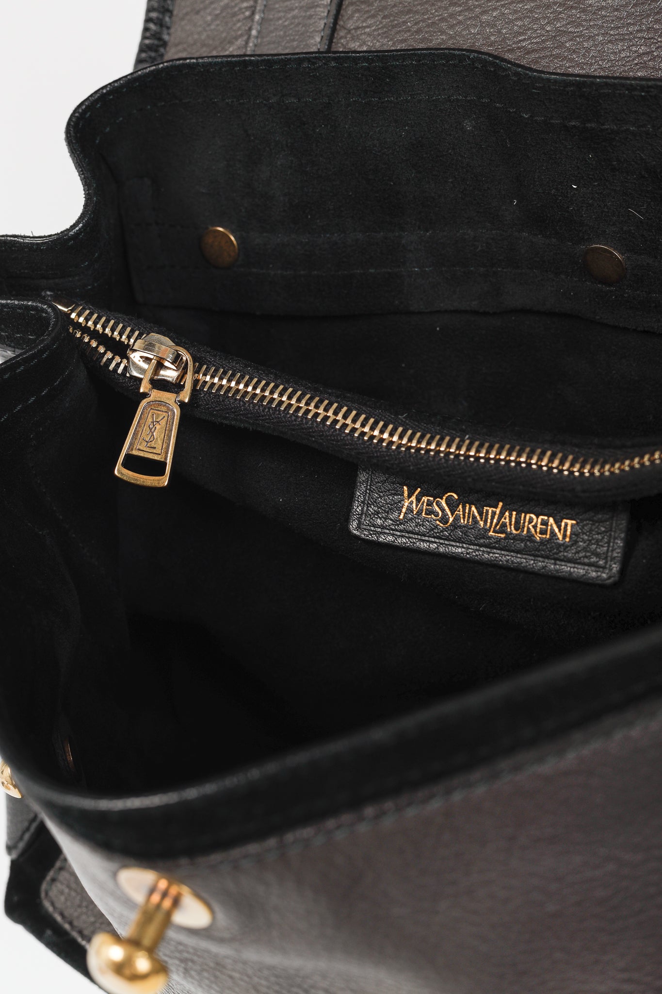Yves Saint Laurent Small Muse Two Light Sepia Leopard Printed Cowhide & Black Leather Bag