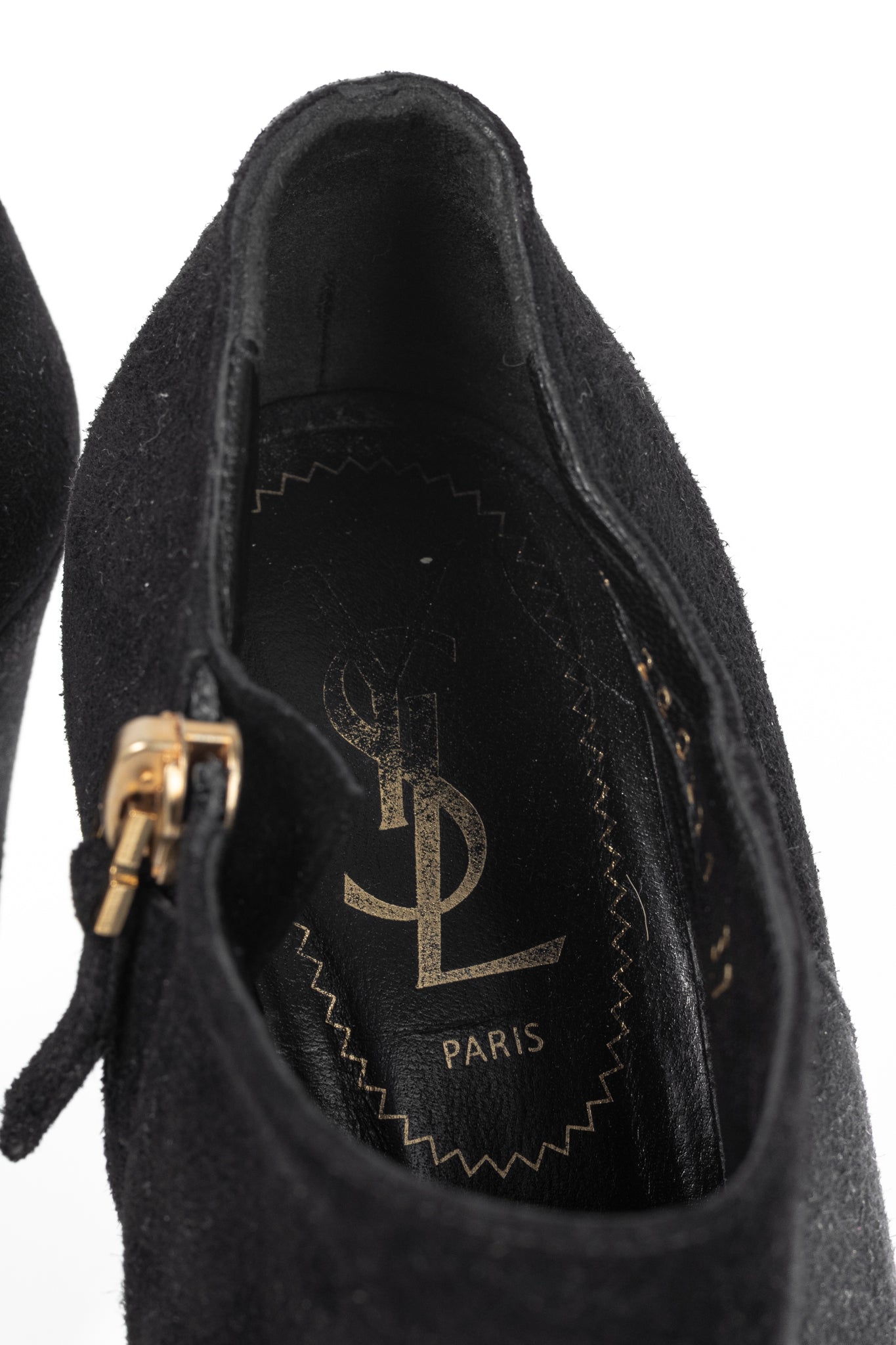 Yves Saint Laurent Palais Black Suede Platform Booties