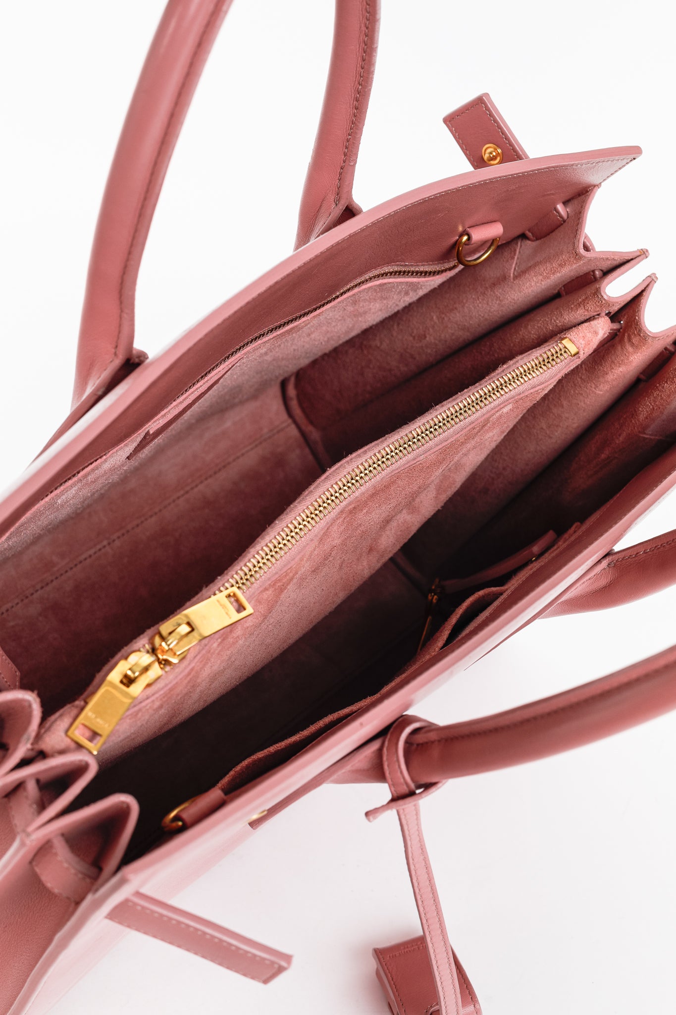 Saint Laurent Classic Small Sac de Jour Dark Rose Calfskin Tote