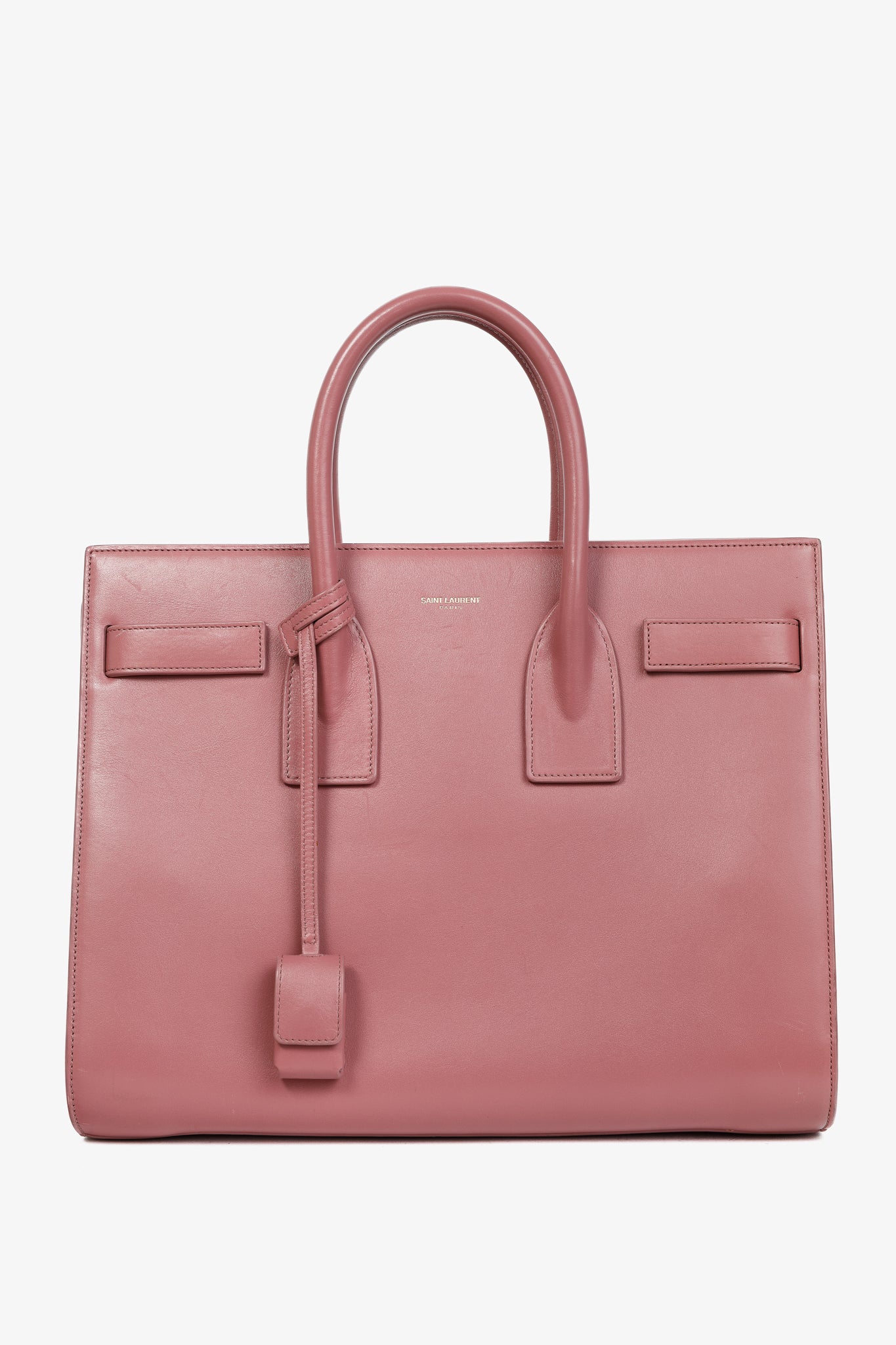 Saint Laurent Classic Small Sac de Jour Dark Rose Calfskin Tote