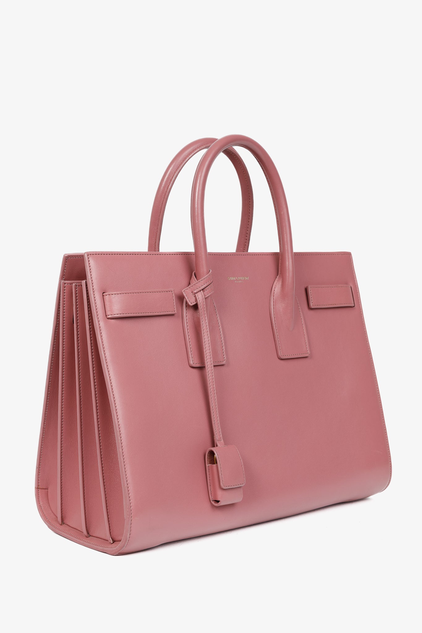Saint Laurent Classic Small Sac de Jour Dark Rose Calfskin Tote