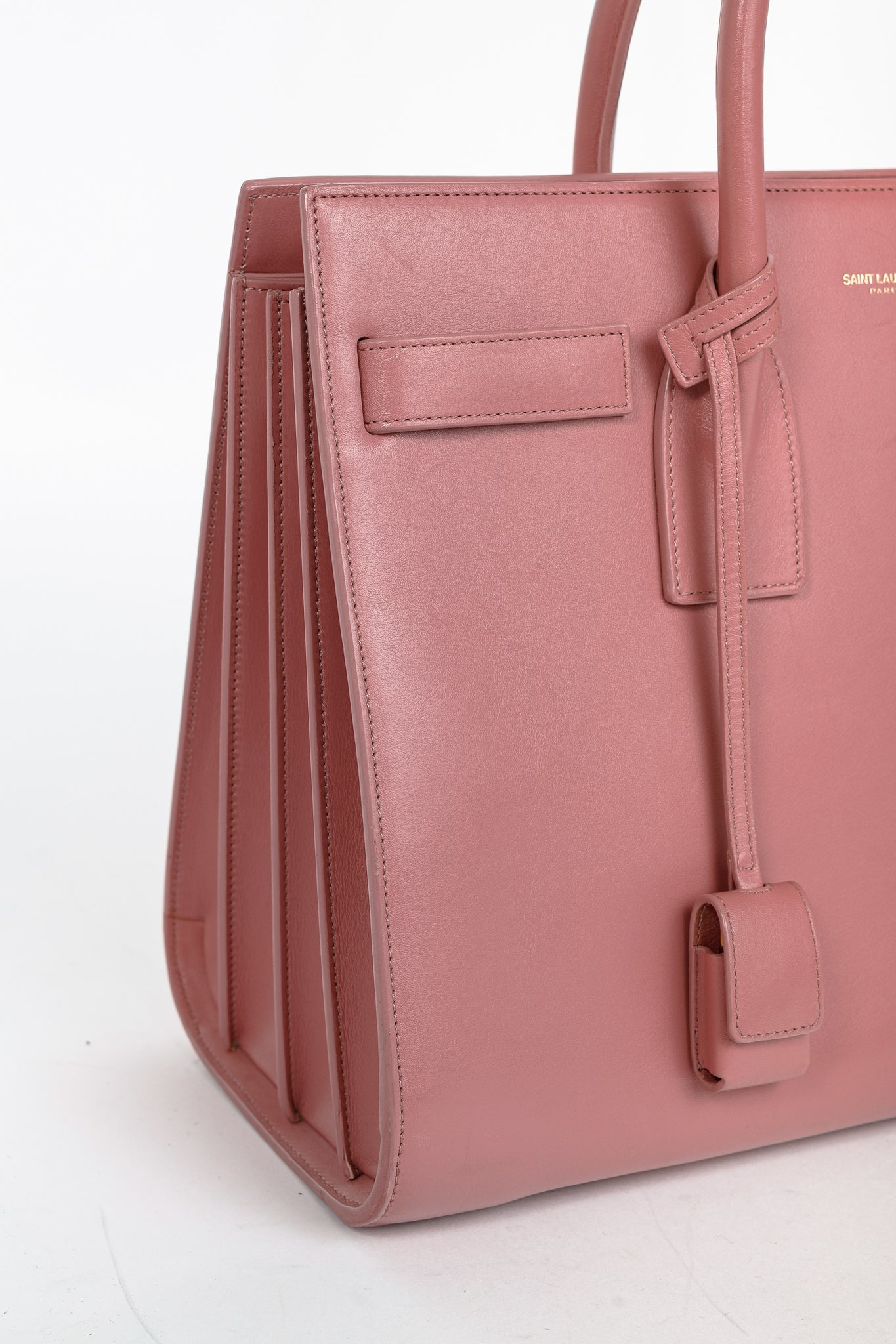 Saint Laurent Classic Small Sac de Jour Dark Rose Calfskin Tote