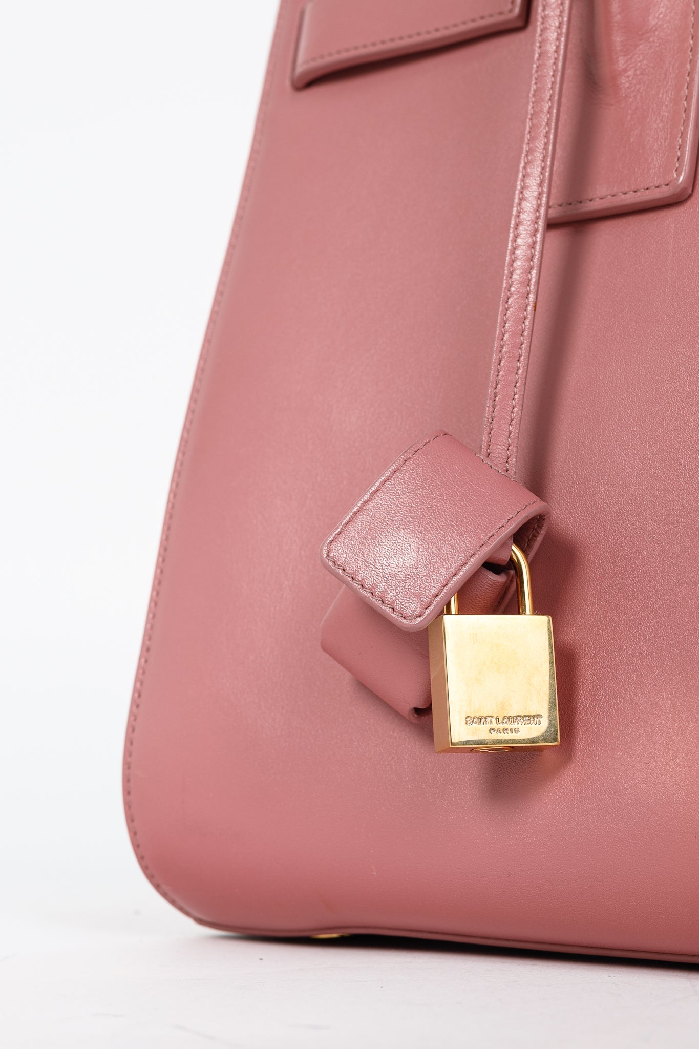 Saint Laurent Classic Small Sac de Jour Dark Rose Calfskin Tote