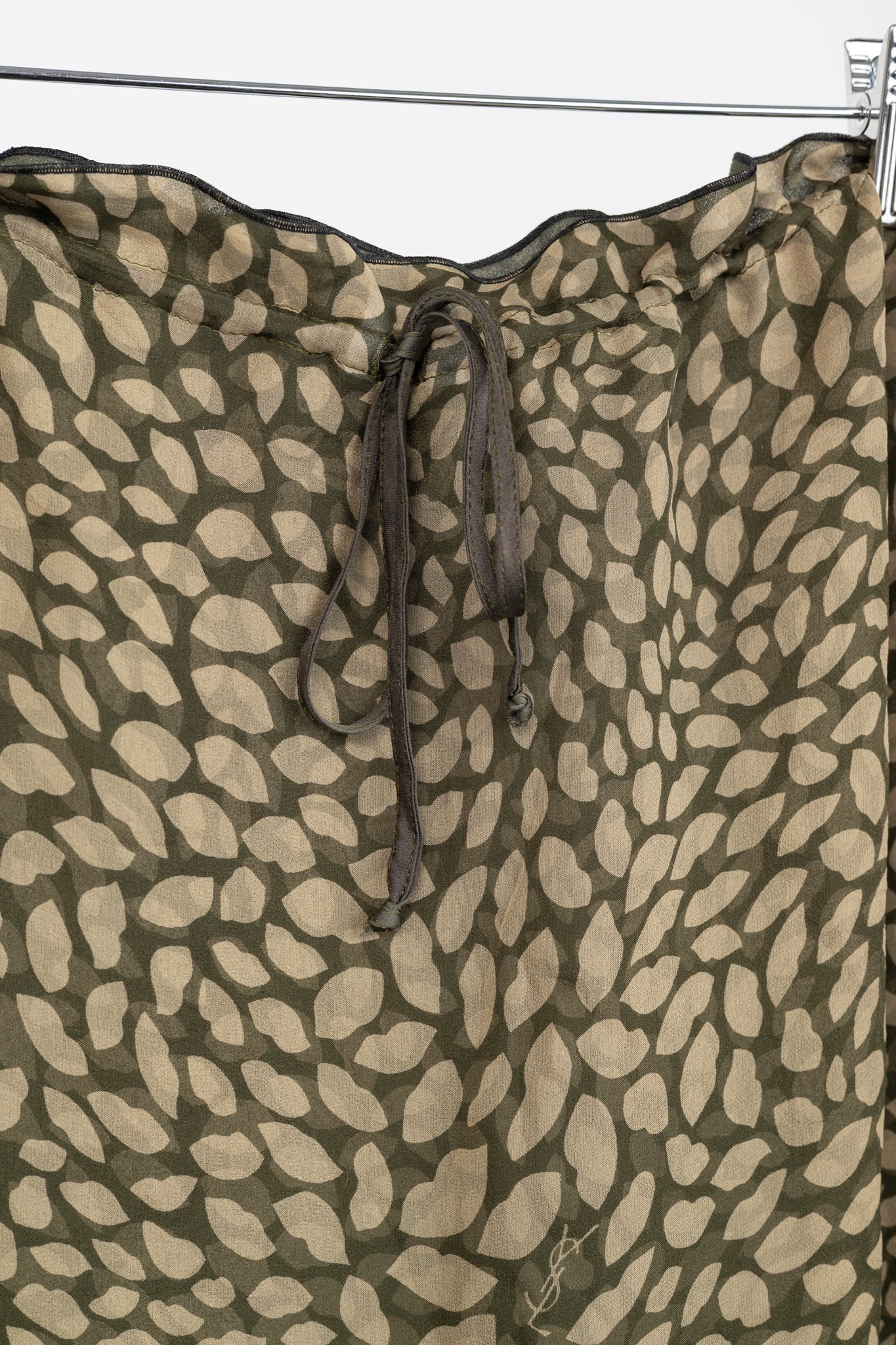 Yves Saint Laurent Y2K Green Lip-Print Silk Mini Skirt