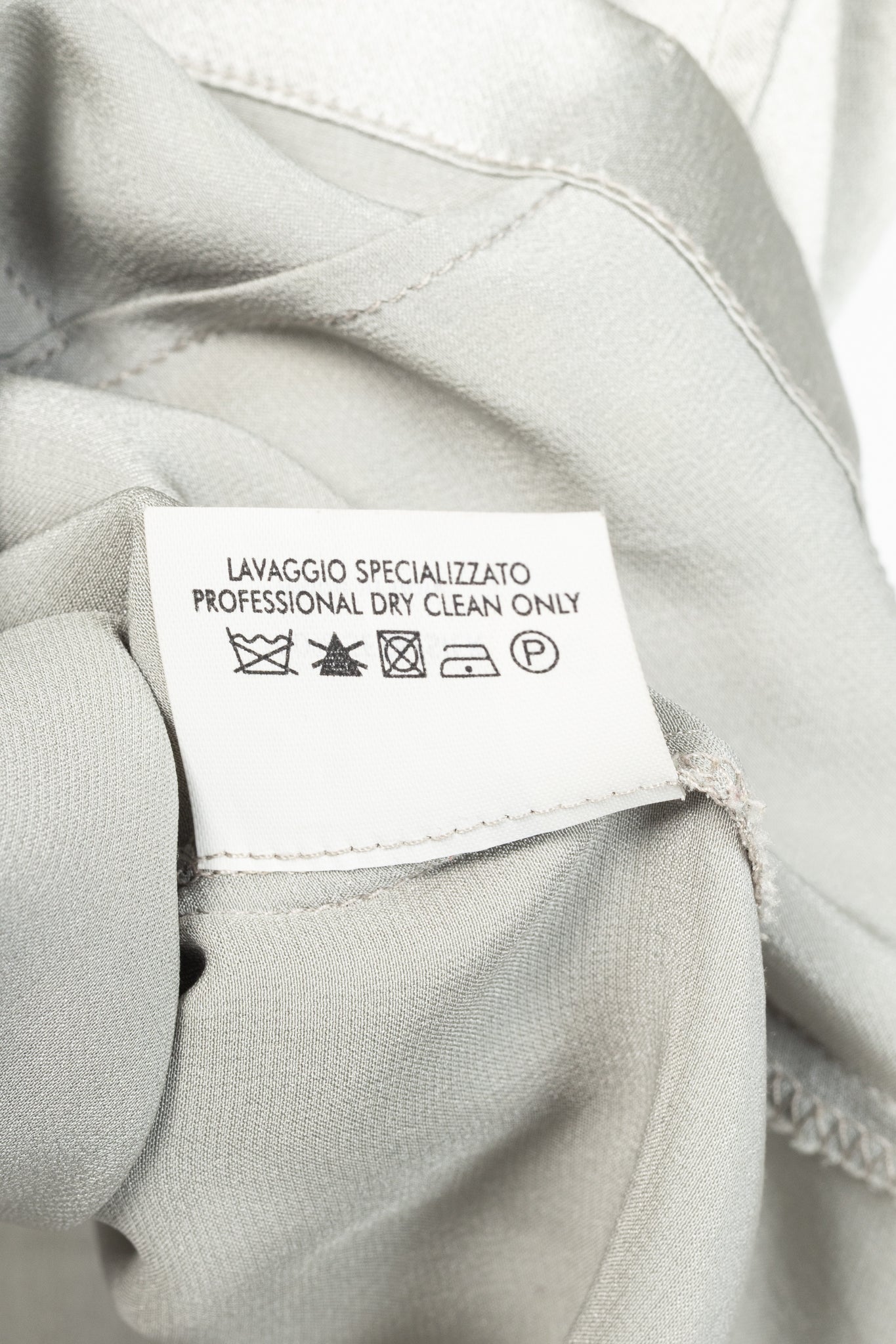 Yves Saint Laurent SS09 Grey Silk-Charmeuse Cowl Blouse