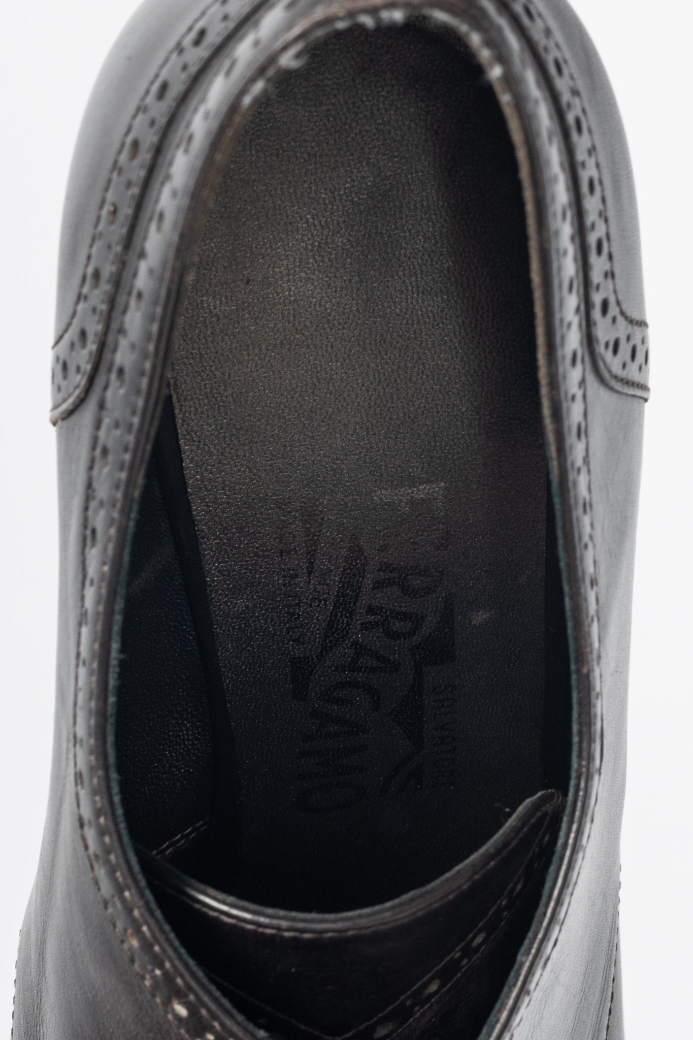 Salvatore Ferragamo Fusadia Fondente Calf Wingtip Derby Heels