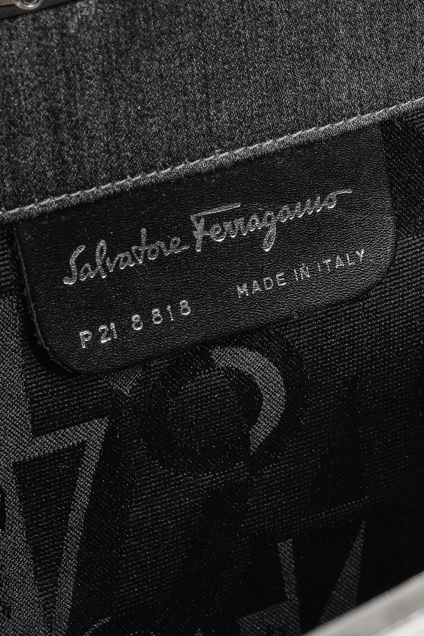 Salvatore Ferragamo Grey Flannel Gancini-Clasp Evening Bag