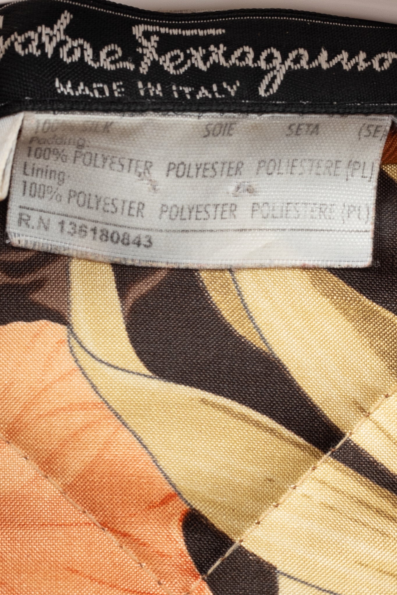 Salvatore Ferragamo Vintage 90's Orange Silk Quilted Coach Jacket