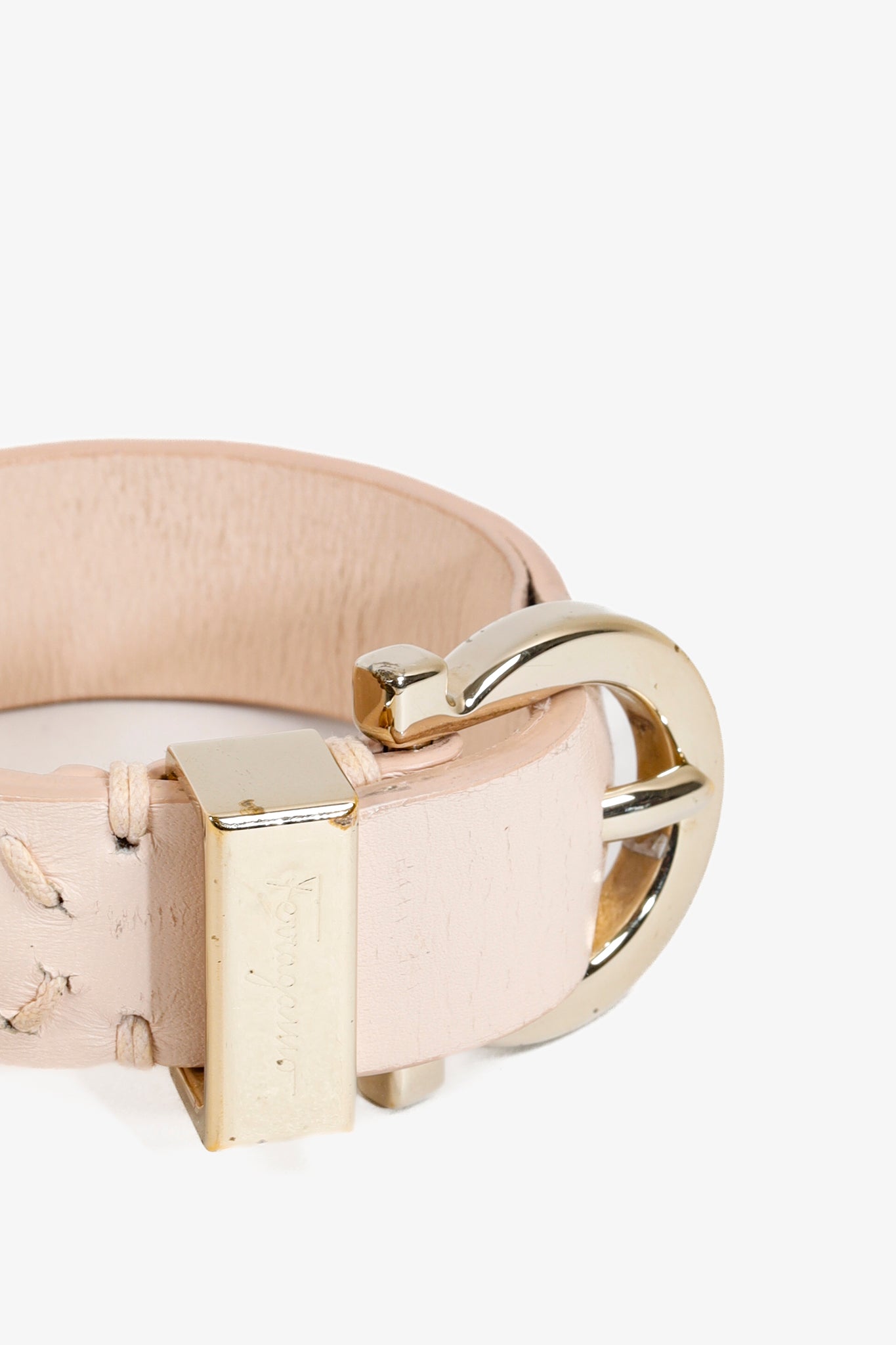 Ferragamo Nude Leather Wrap Bracelet