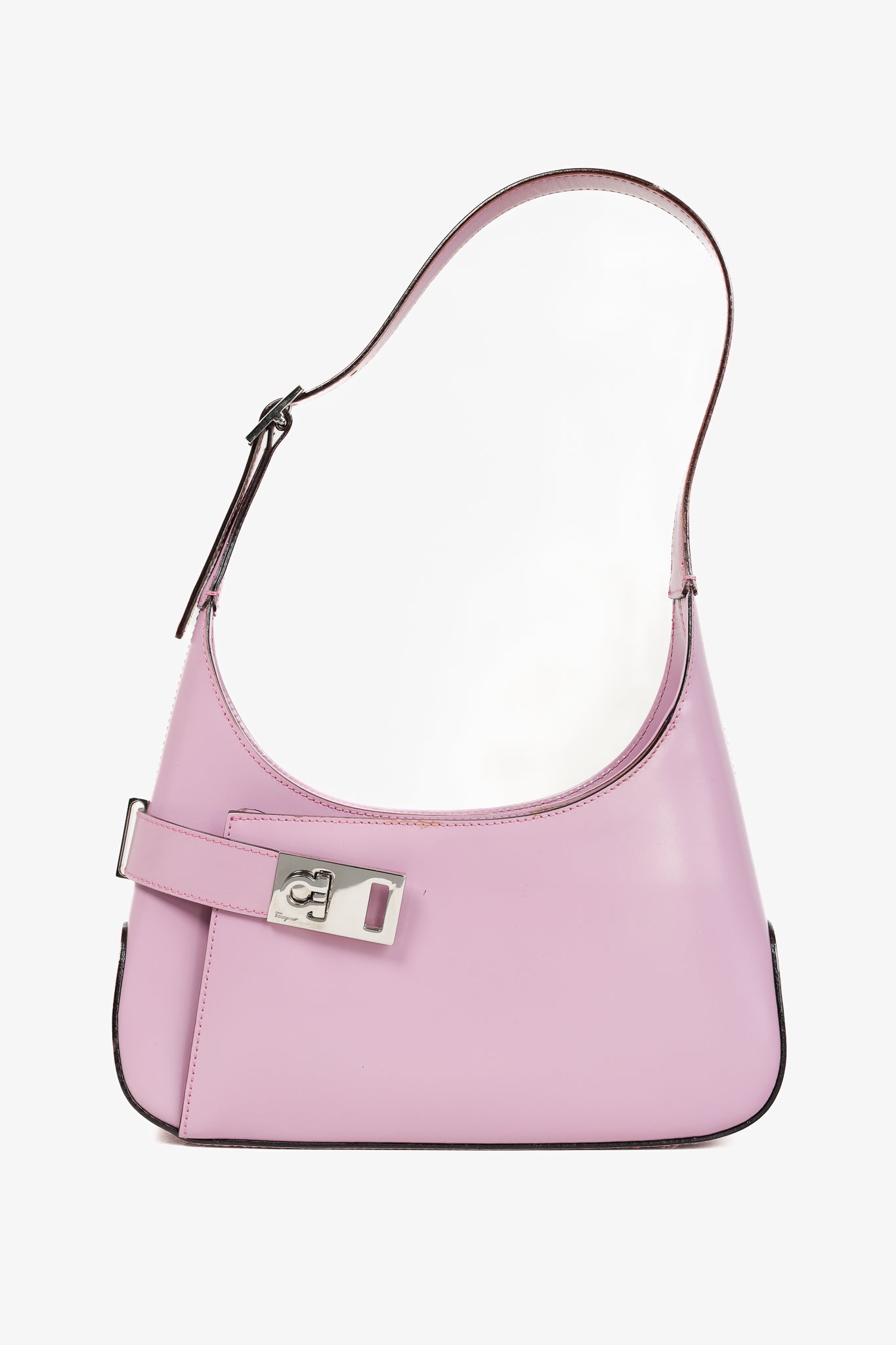 Salvatore Ferragamo Hobo Lilac Leather Mini Shoulder Bag
