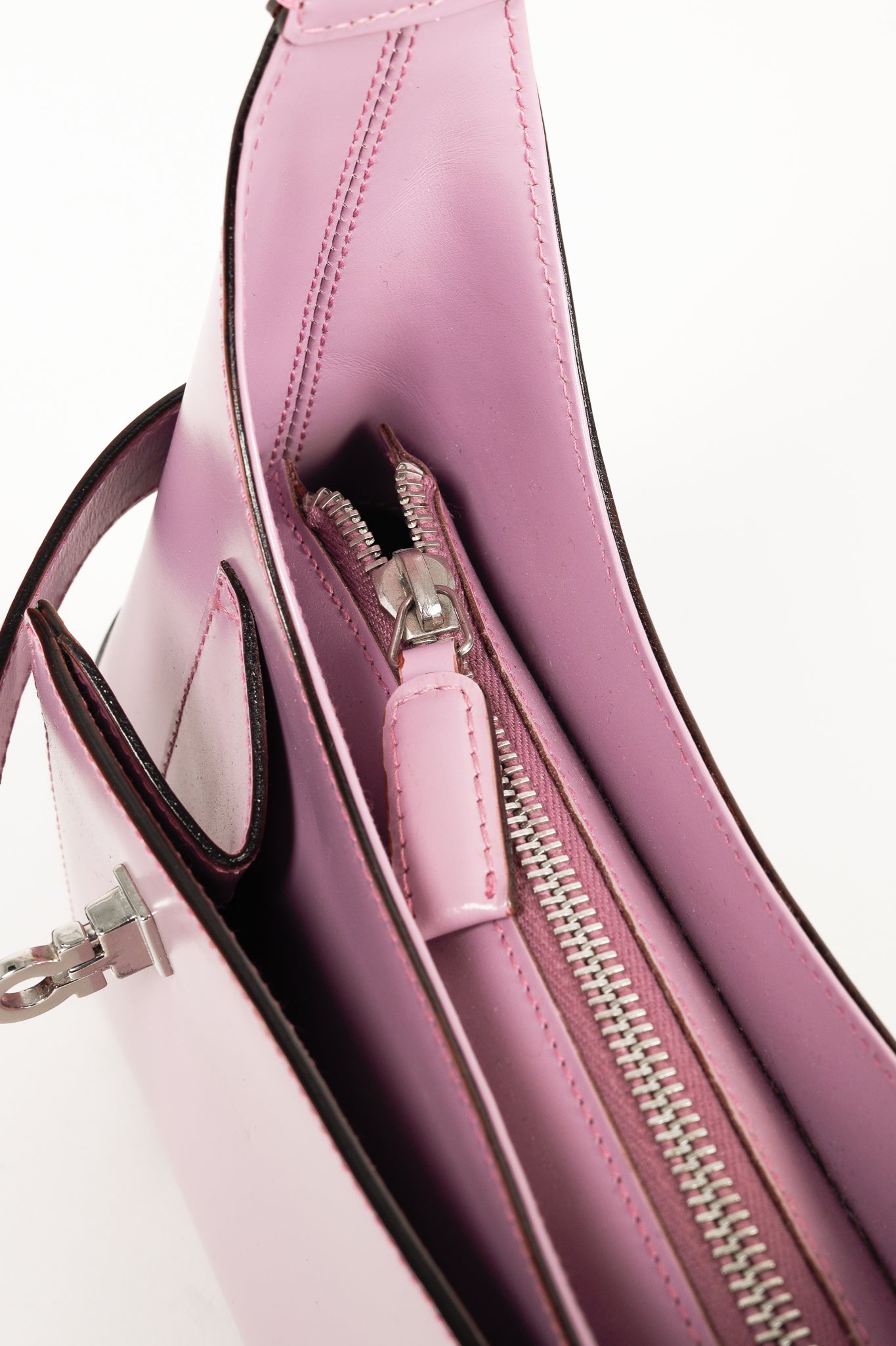 Salvatore Ferragamo Hobo Lilac Leather Mini Shoulder Bag